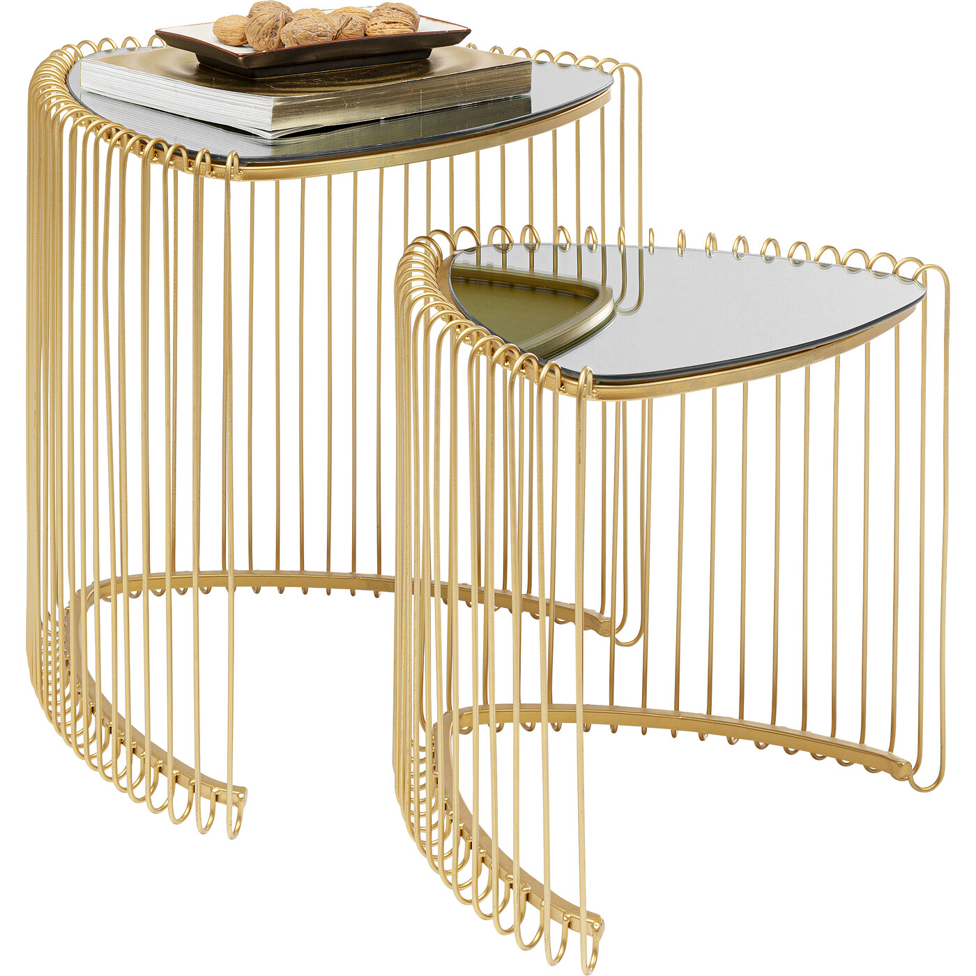 Стол приставной Wire Triangle Gold (2 шт) от KARE Design