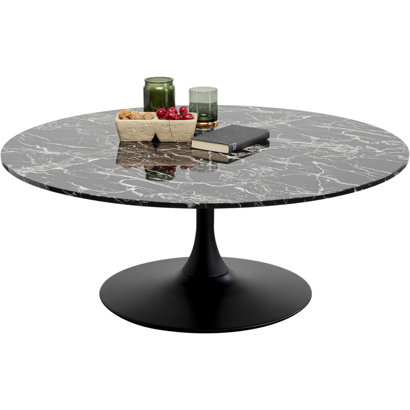 Стол кофейный Schickeria Marble Black Ø110 см от KARE Design