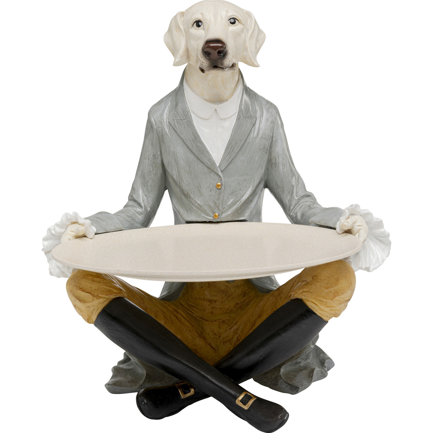 Фигура декоративная Gentleman Dog Tray «Пёс-джентльмен с подносом» 29 см от KARE Design