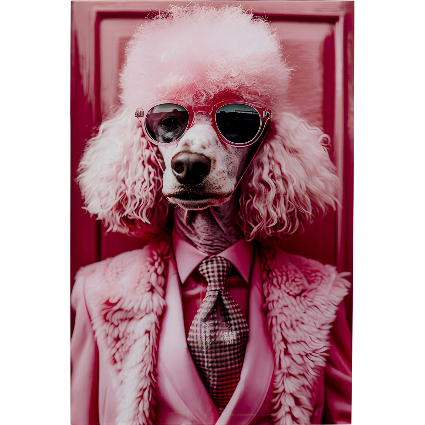 Картина стеклянная Pink Poodle 80x120cm от KARE Design