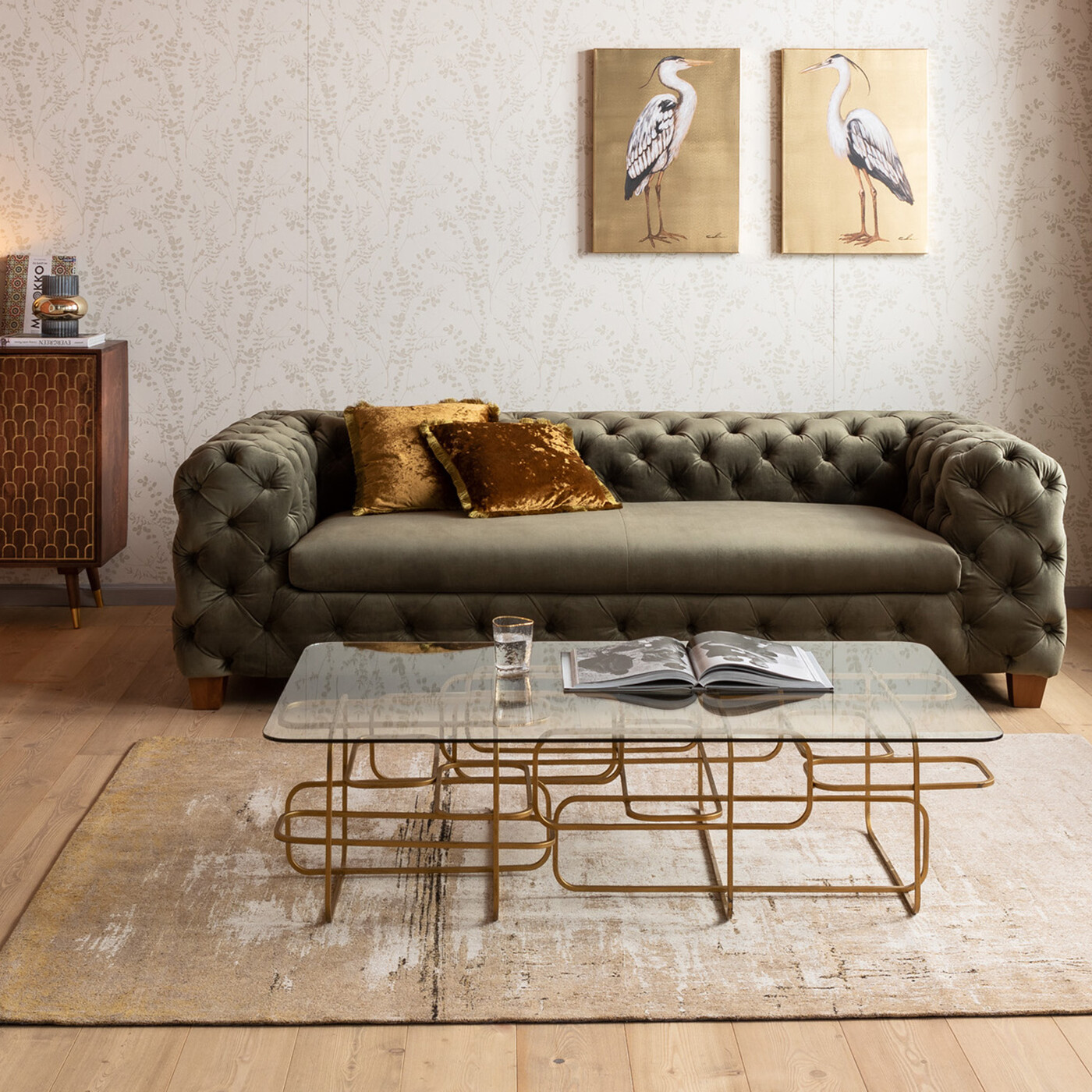 Стол кофейный Meander Gold 140x80 см от KARE Design