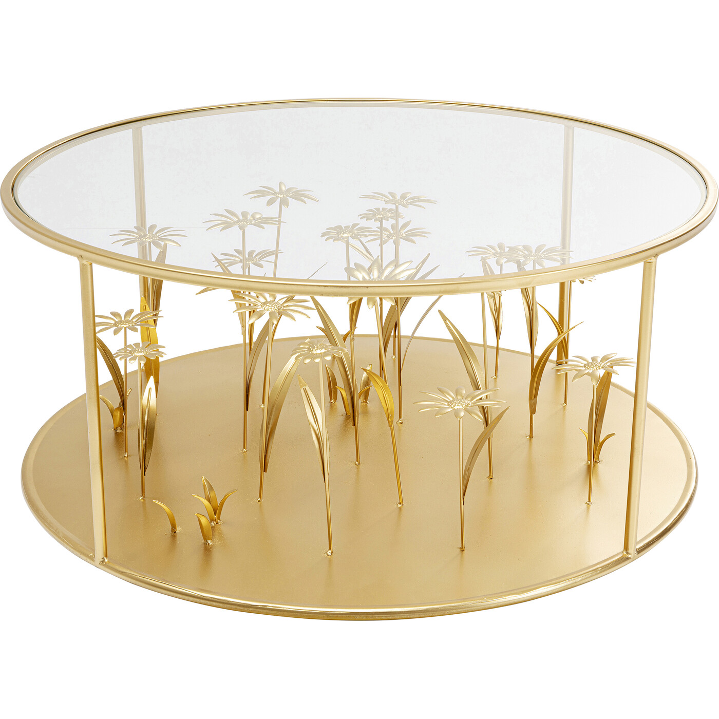 Стол кофейный Flower Meadow Gold Ø80 см от KARE Design