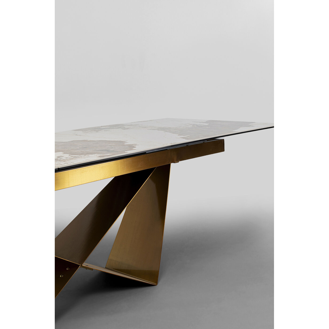Стол обеденный раздвижной Connesso Brass 200(+60)x100 см от KARE Design