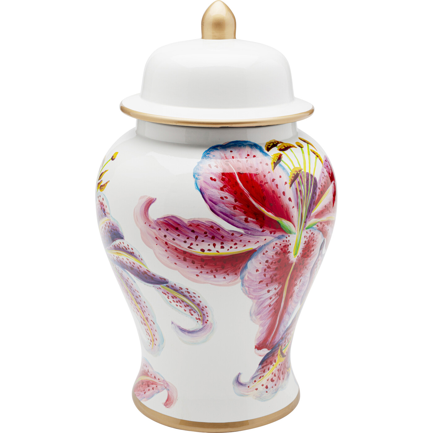 Банка декоративная Lillies «Лилии» Ø26 см, Розовый от KARE Design