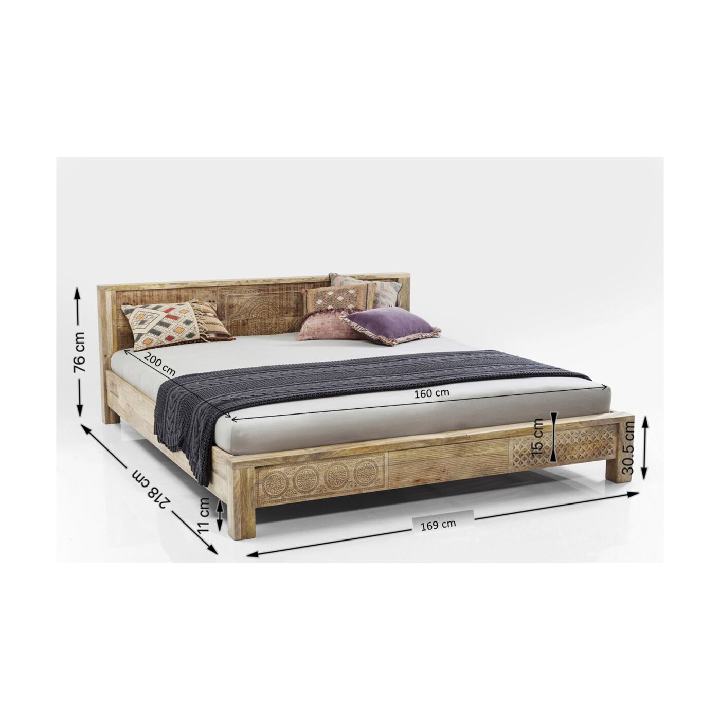 Каркас кровати из массива дерева Puro 160x200 см от KARE Design