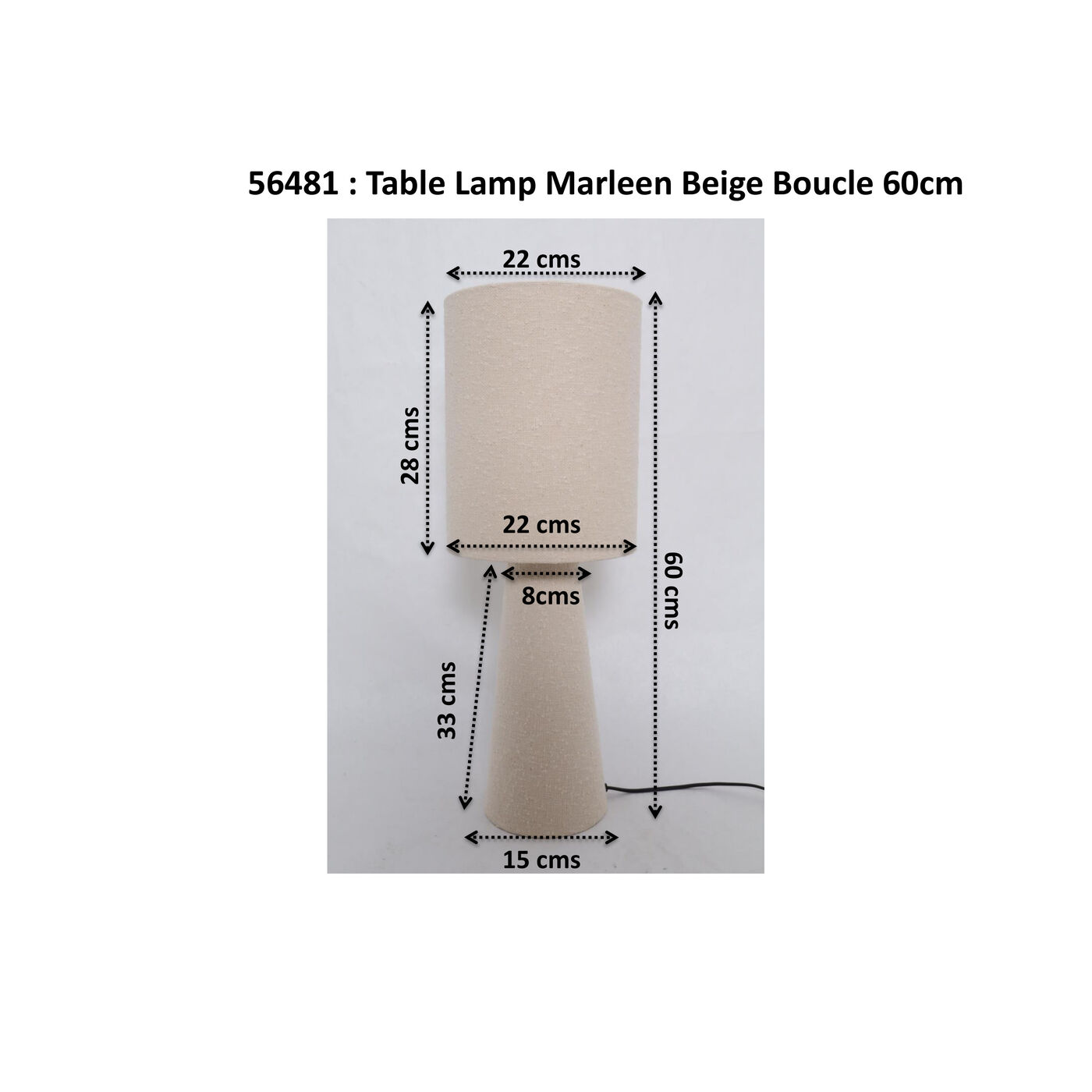 Светильник настольный Marleen Beige Boucle 60cm от KARE Design