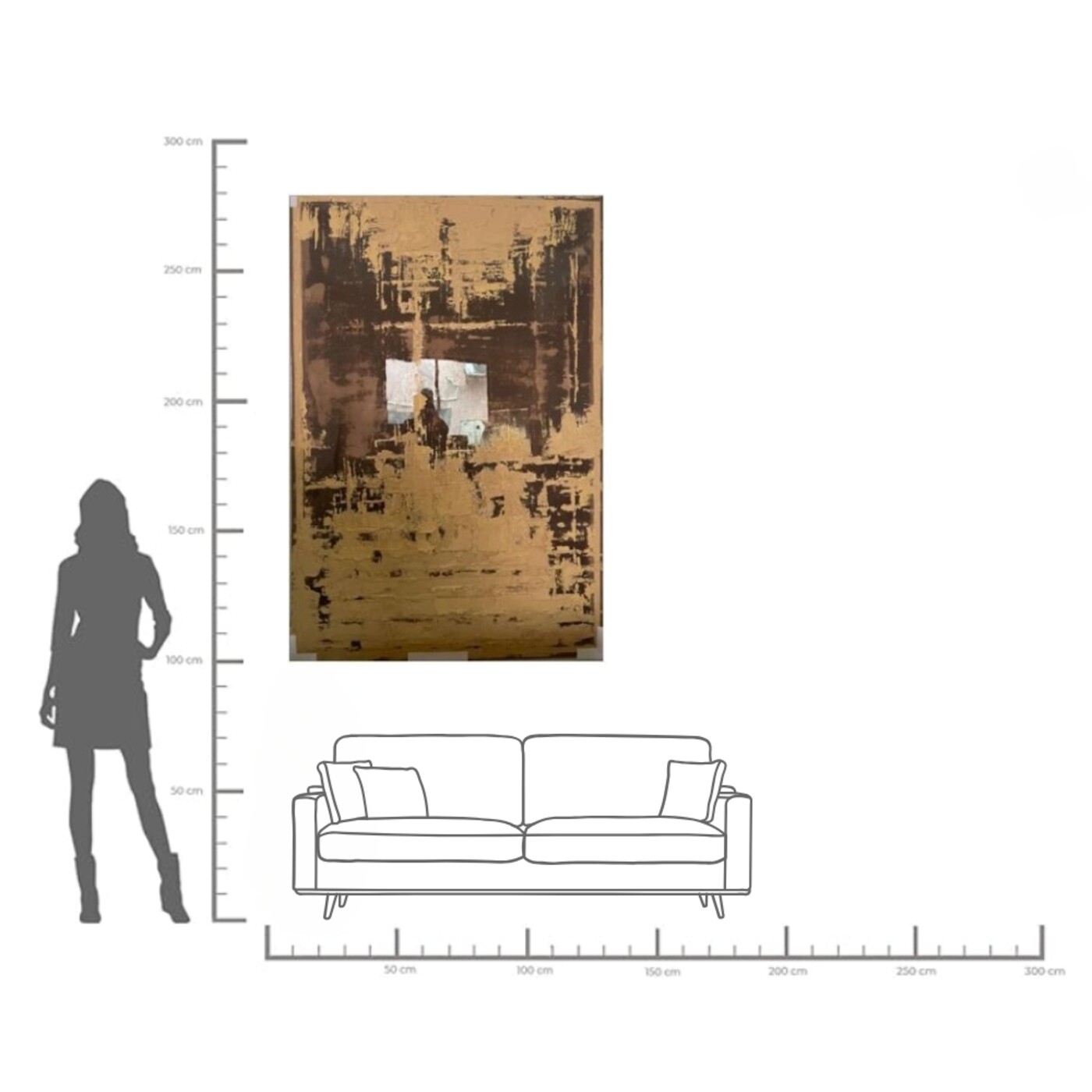 Картина Artistas Golden «Абстракция» 120x180 см, Золотой от KARE Design
