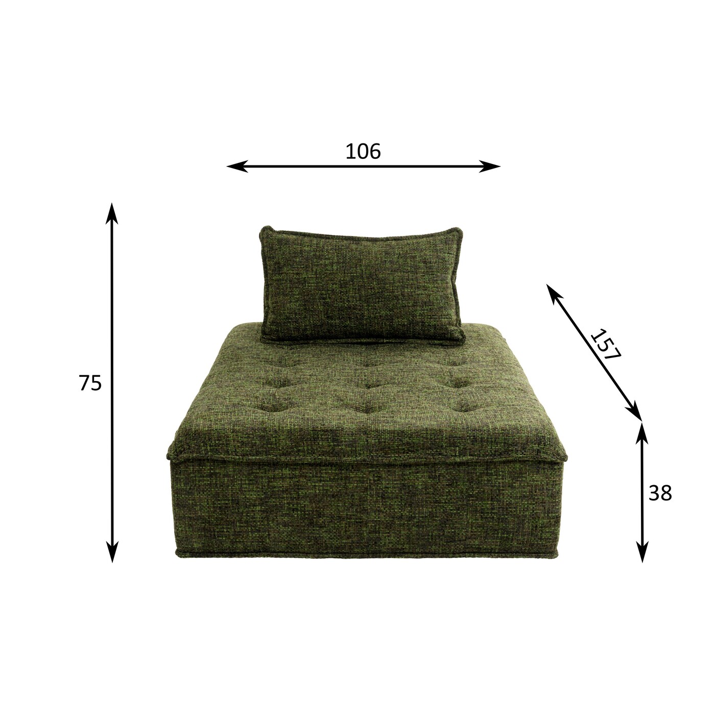 Элемент дивана Portofino L Green 157cm от KARE Design