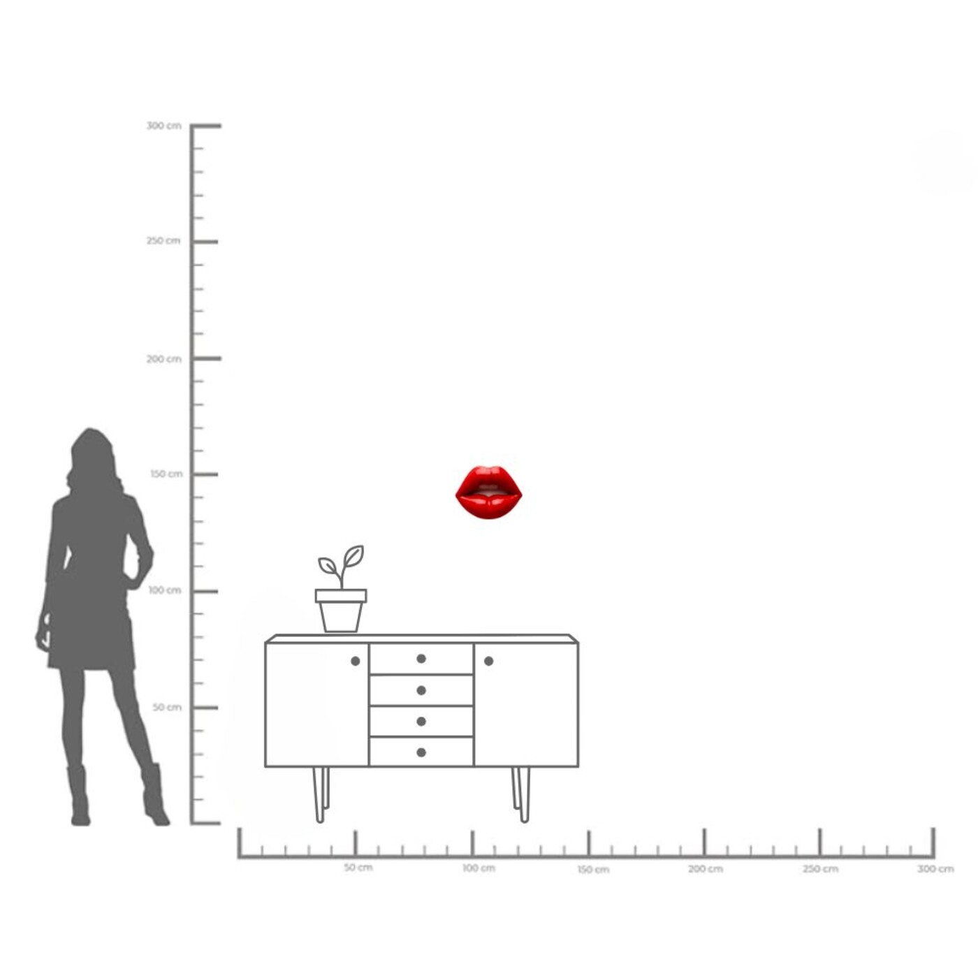 Декор настенный Lips 30cm от KARE Design