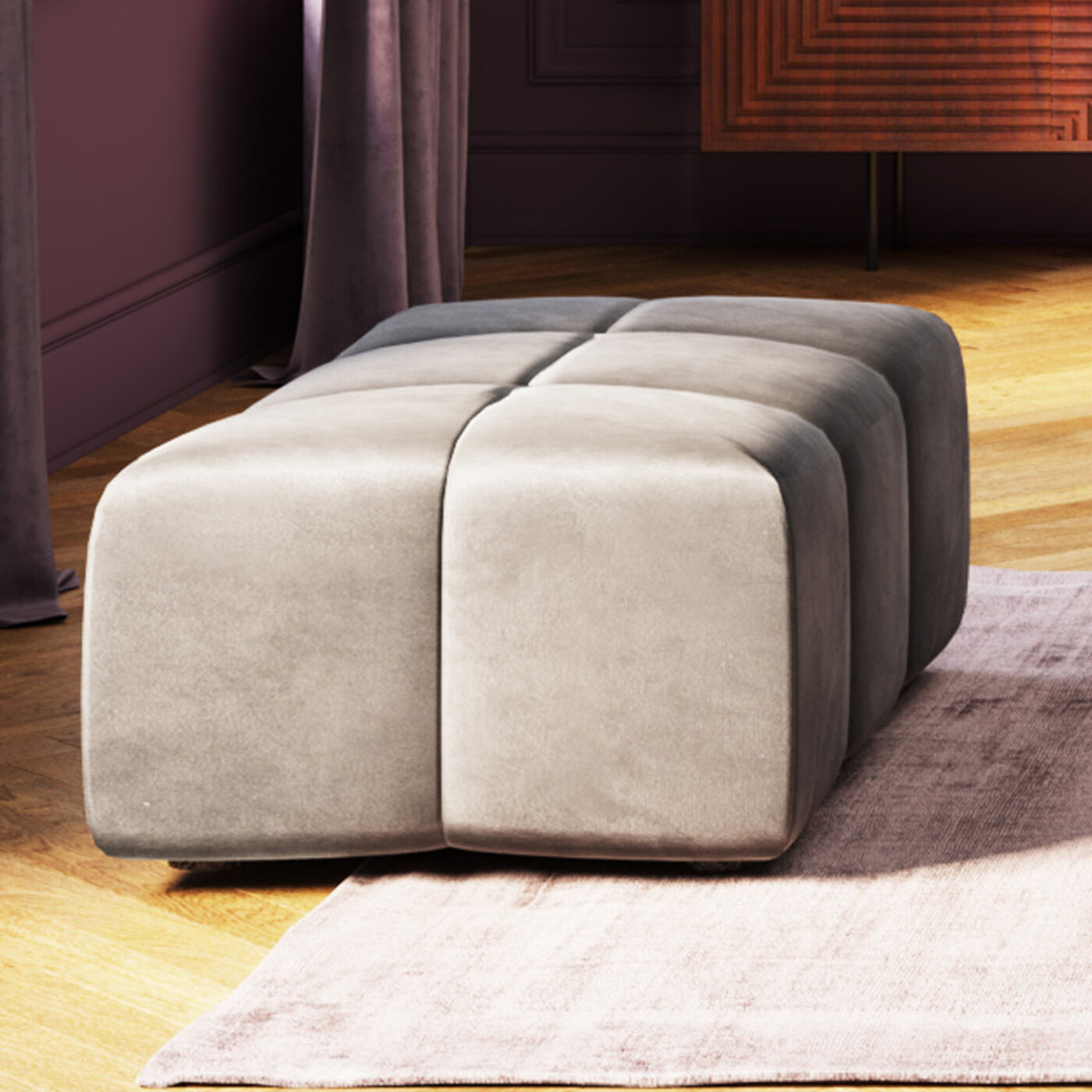Пуф Belami Velvet Grey 105x70 см от KARE Design