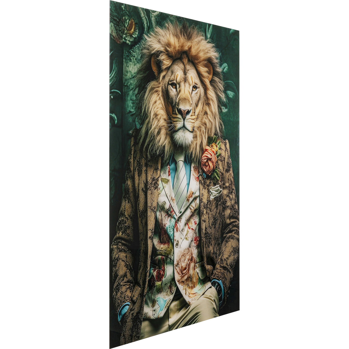 Картина стеклянная Mister Lion «Лев в костюме» 150x100 см