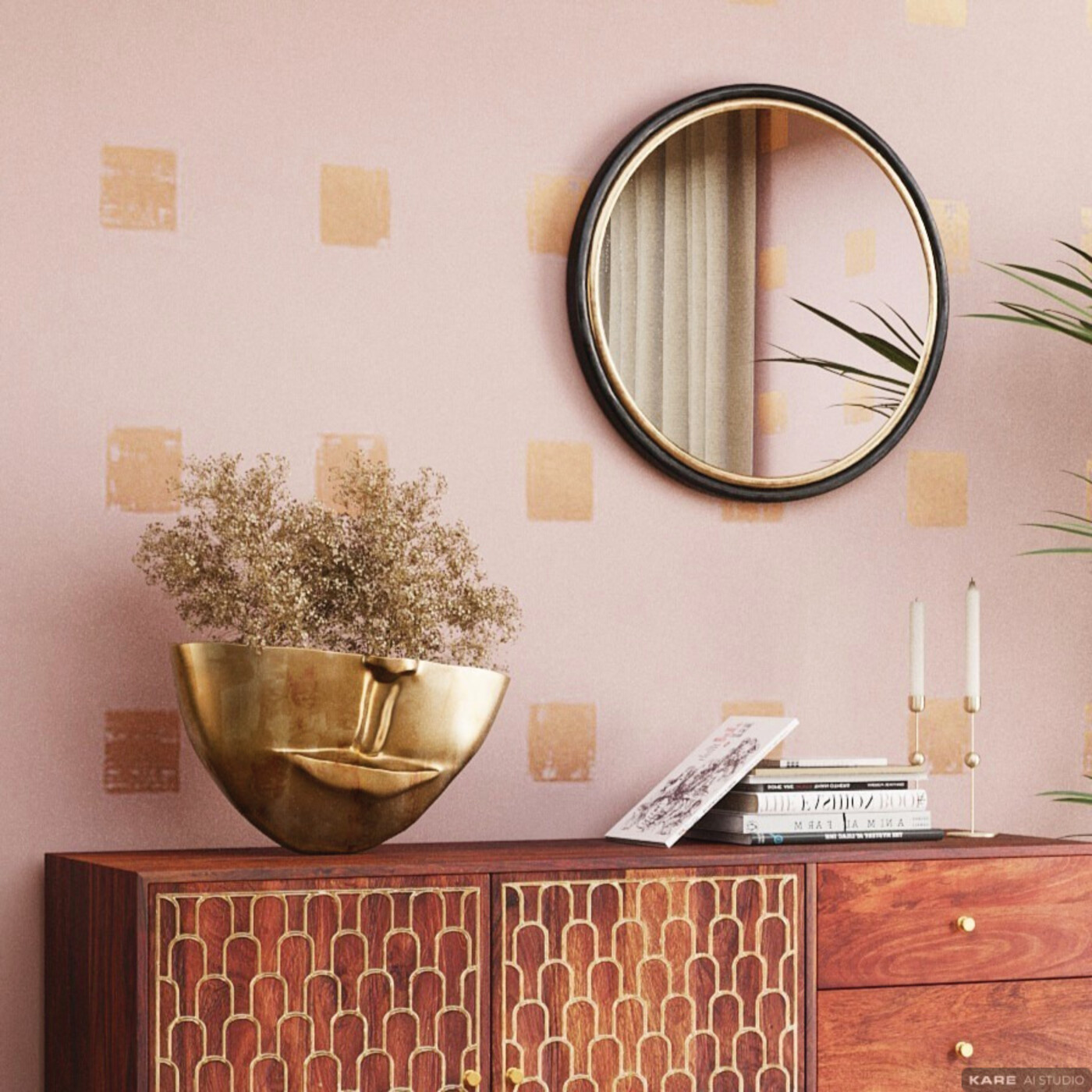 Ваза Half Face «Пол-лица» 38 см, Золотой от KARE Design