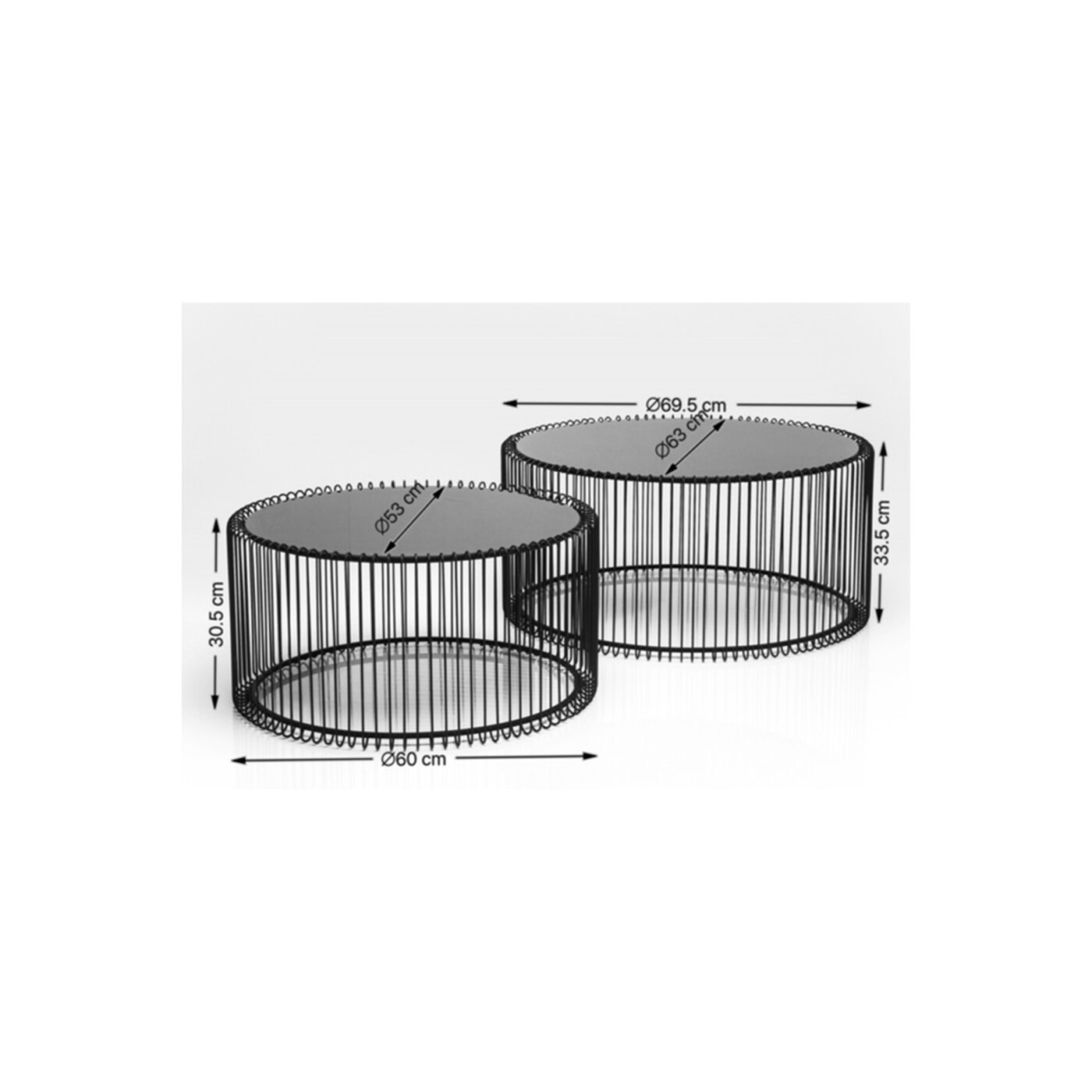 Стол кофейный Wire Silver (2 шт) от KARE Design
