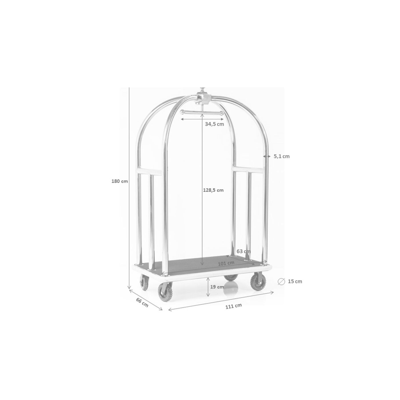Тележка для багажа VIP Vegas Gold от KARE Design