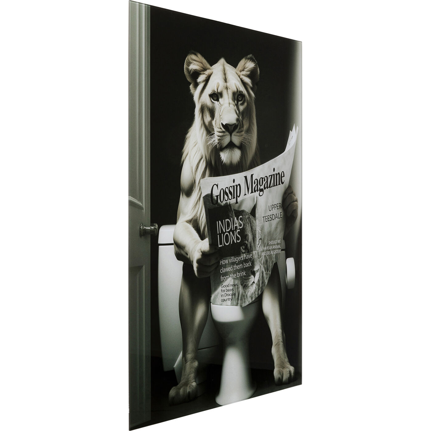 Картина стеклянная Bath Lion «Львица в уборной» 60x80 см