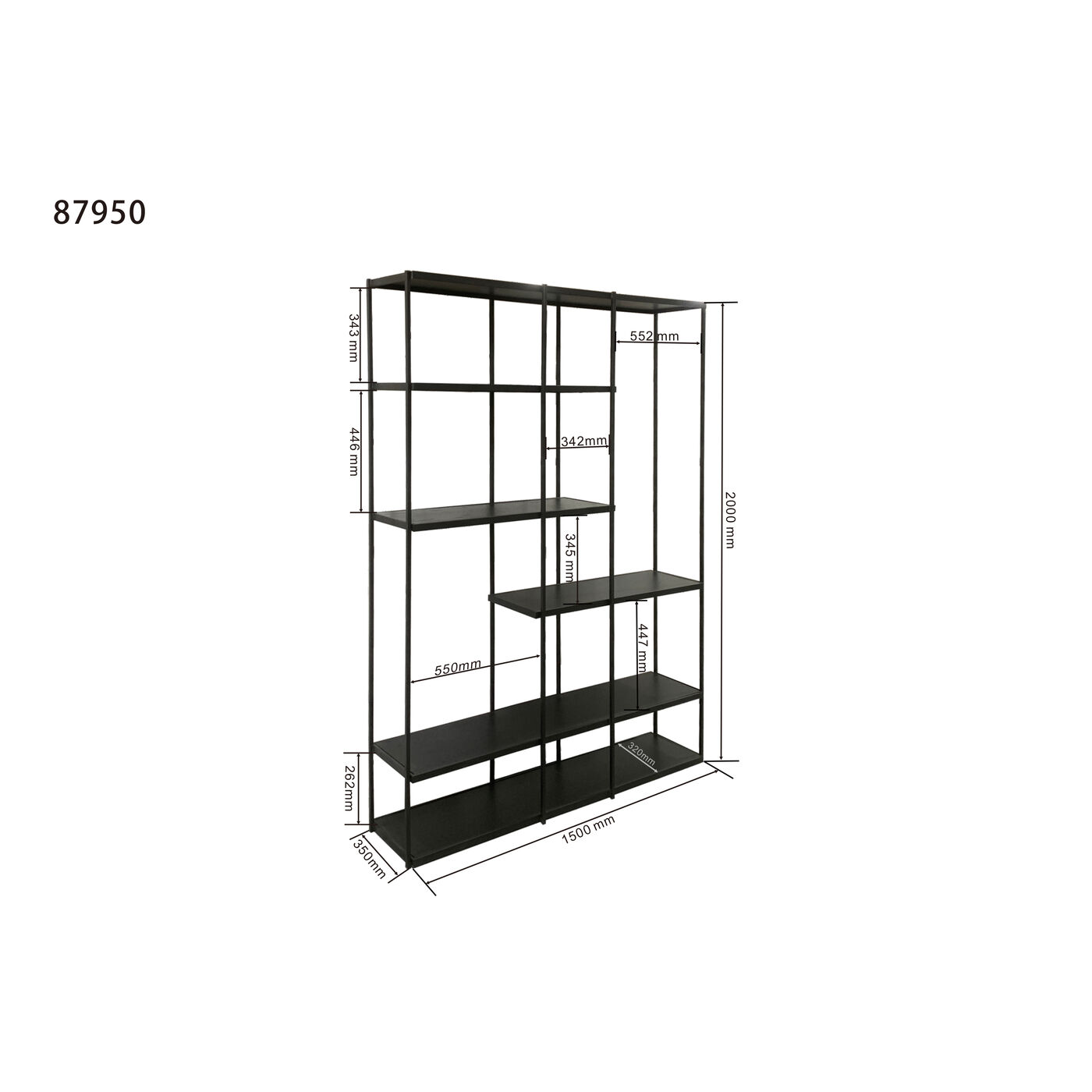 Стеллаж Oslo Black 150x200 см от KARE Design