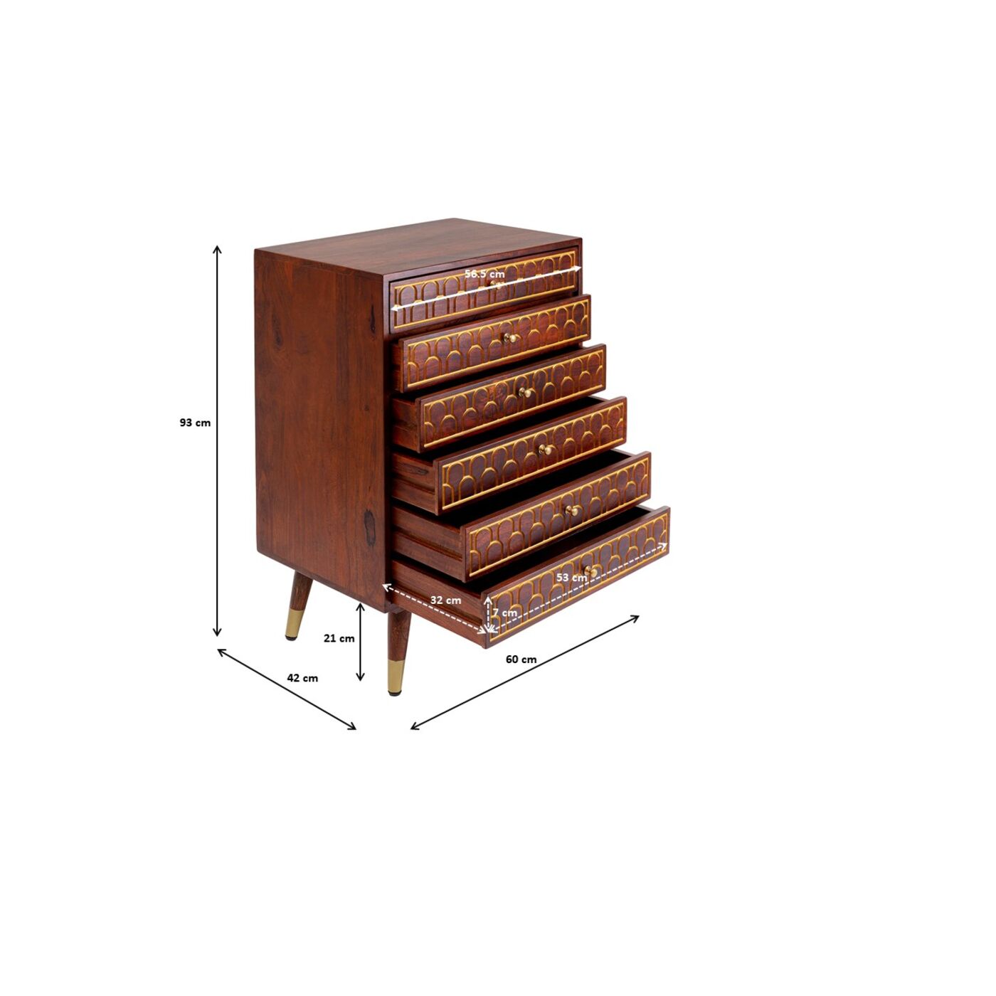 Комод высокий с 6 ящиками Muskat от KARE Design