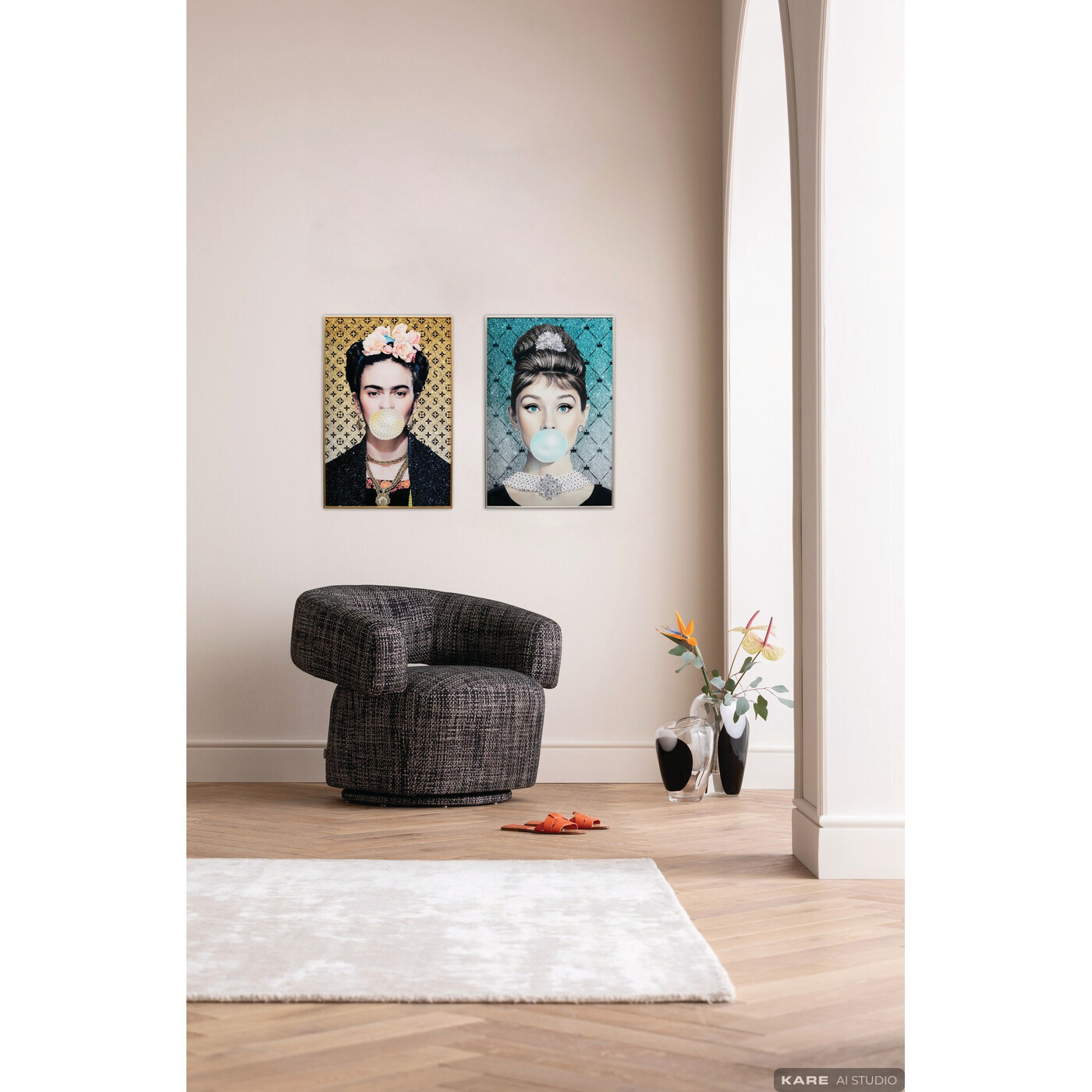 Картина в раме Muse Bubble Diva «Одри Хепбёрн» 40x50 см от KARE Design