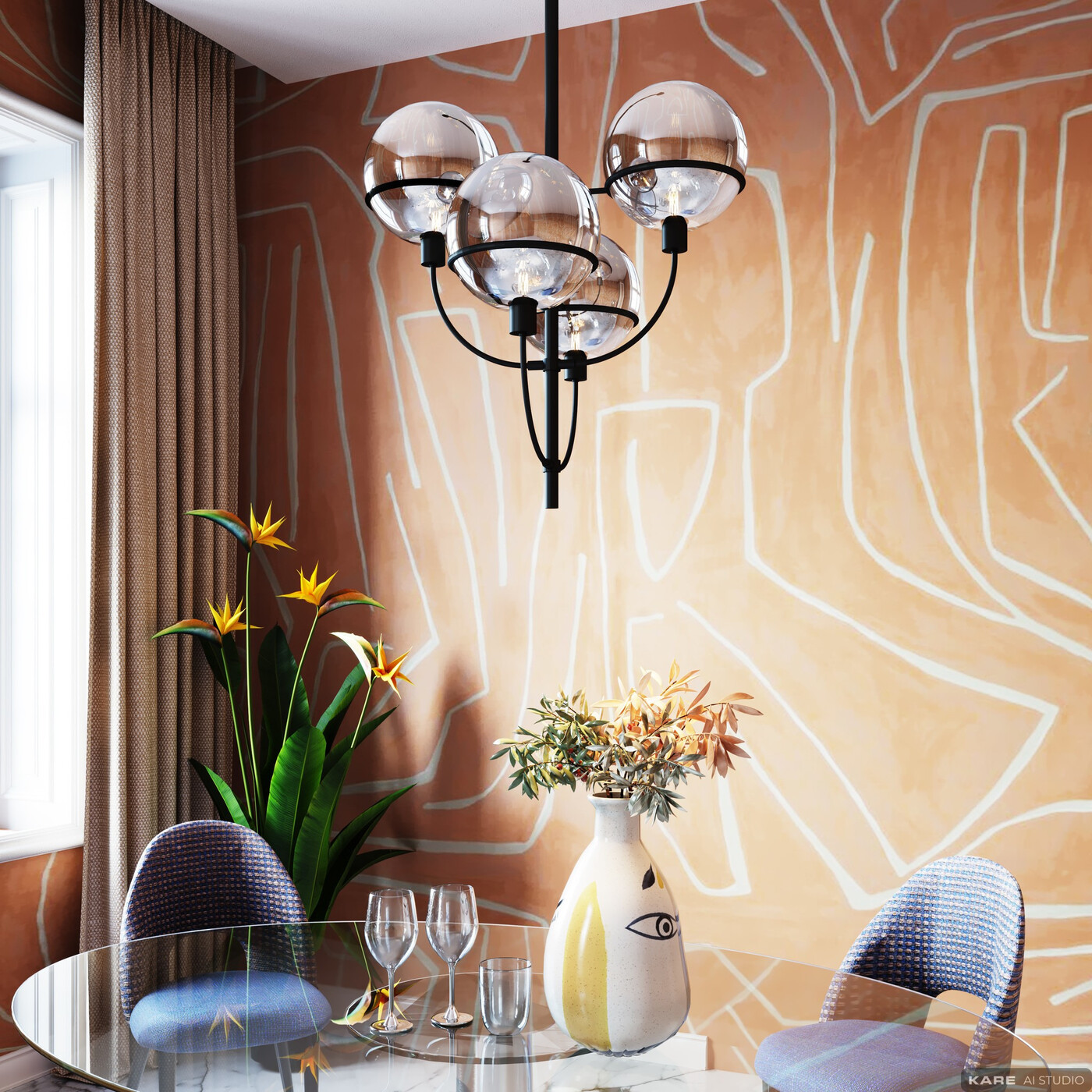 Светильник подвесной Lantern Black Ø68см от KARE Design