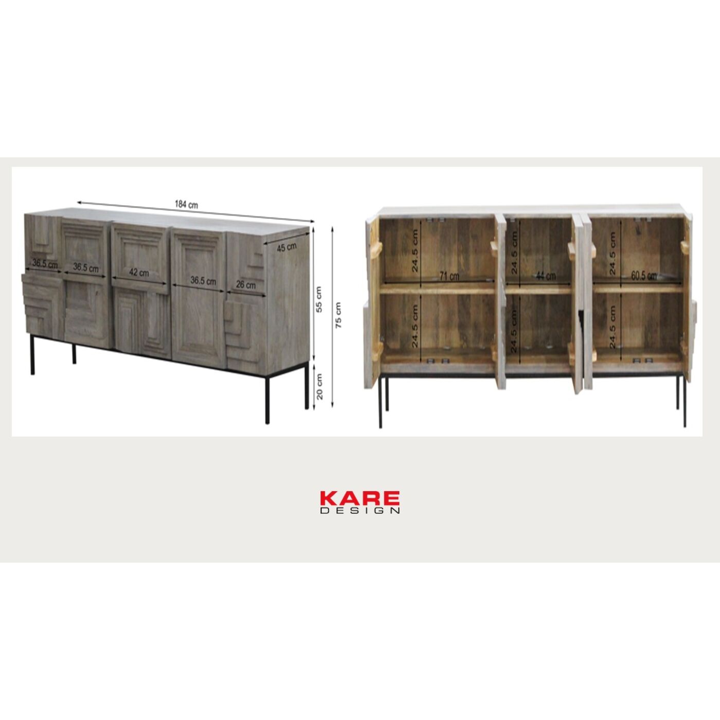 Комод широкий Figaro 184x76 см от KARE Design
