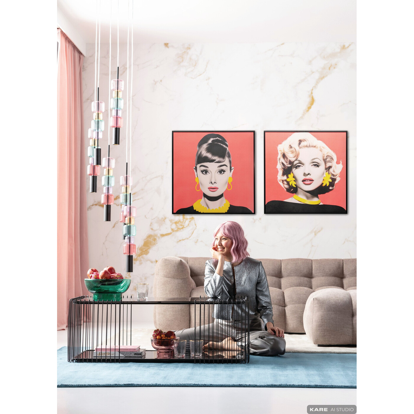 Картина в раме Diva Blonde «Блондинка» 60x60 см от KARE Design