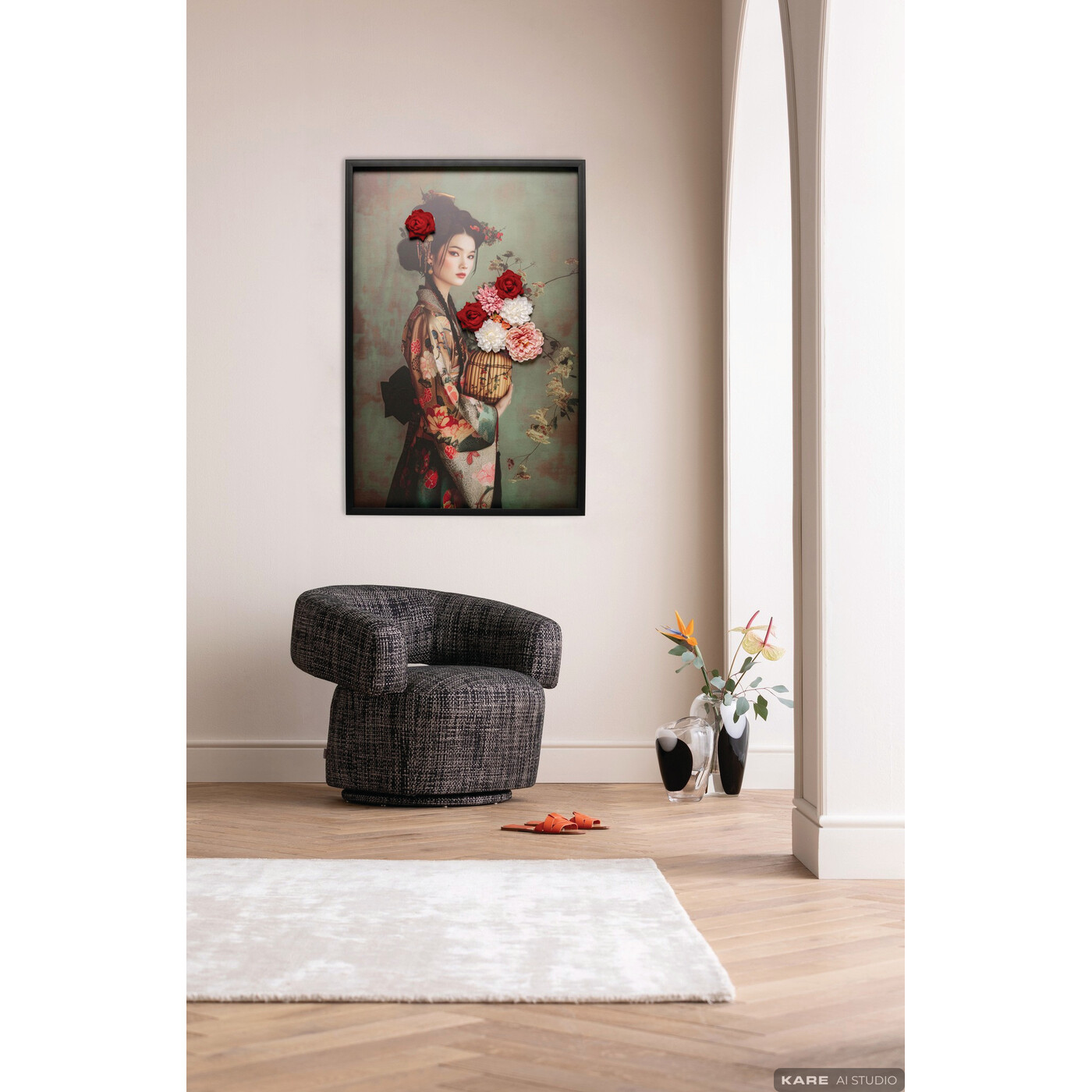 Картина на холсте Kimono Girl «Девушка в кимоно» 84x124 см от KARE Design