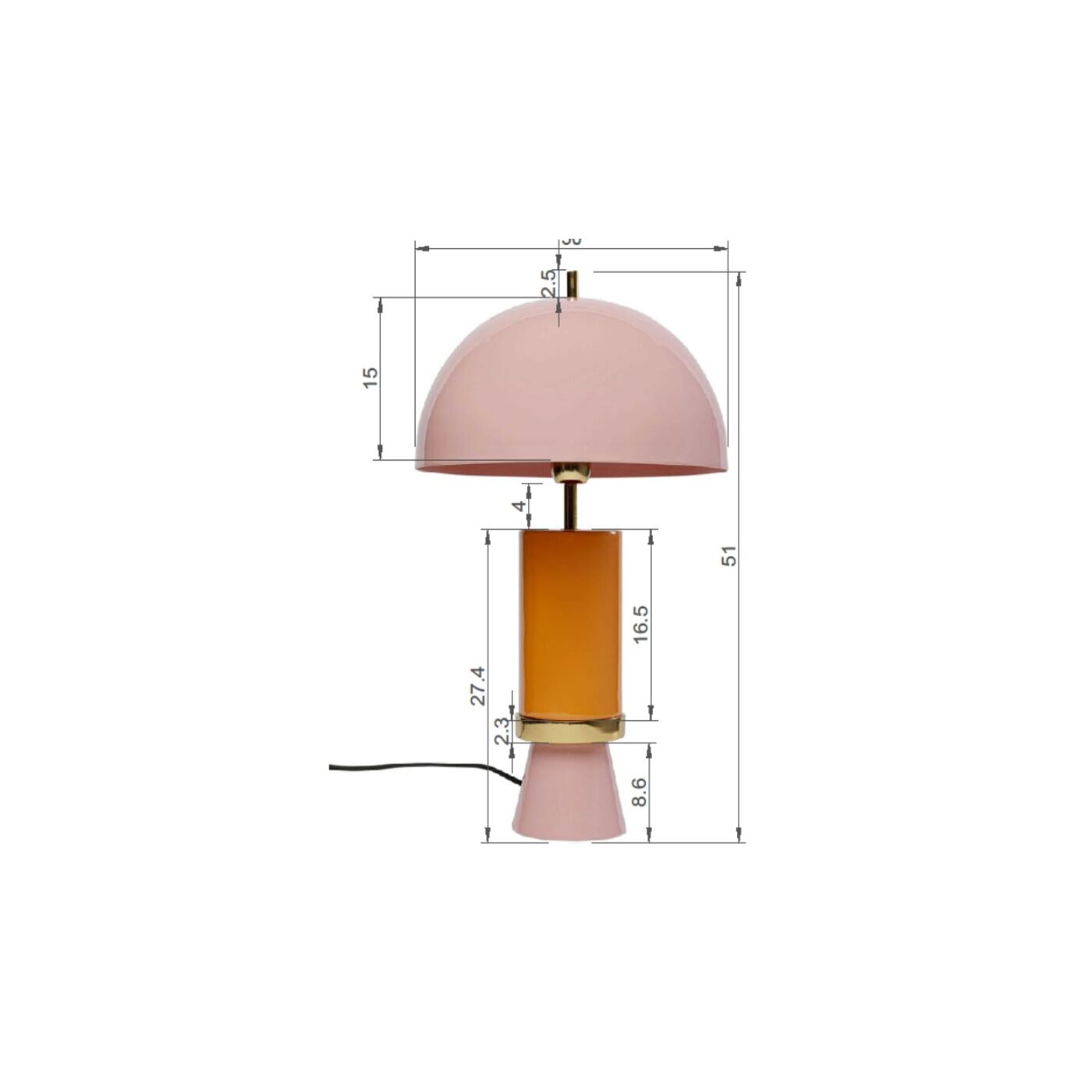 Светильник настольный Josy Pink 51 см от KARE Design