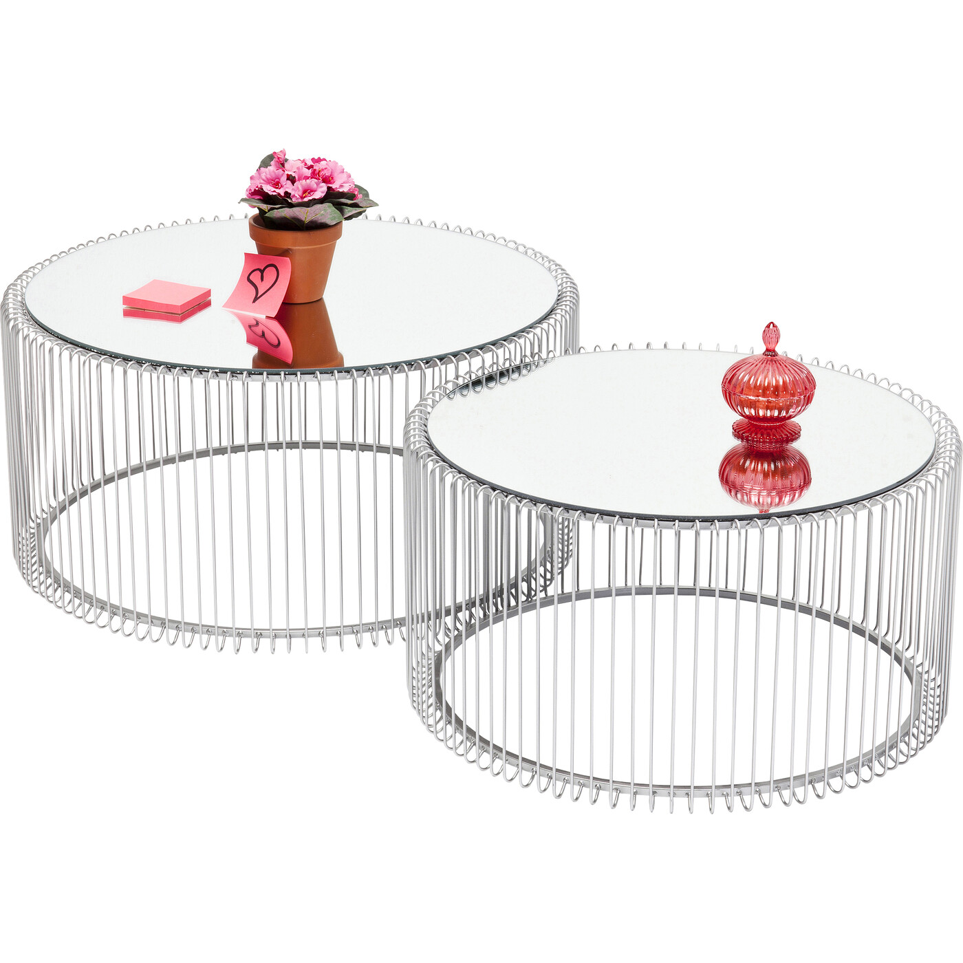 Стол кофейный Wire Silver (2 шт) от KARE Design