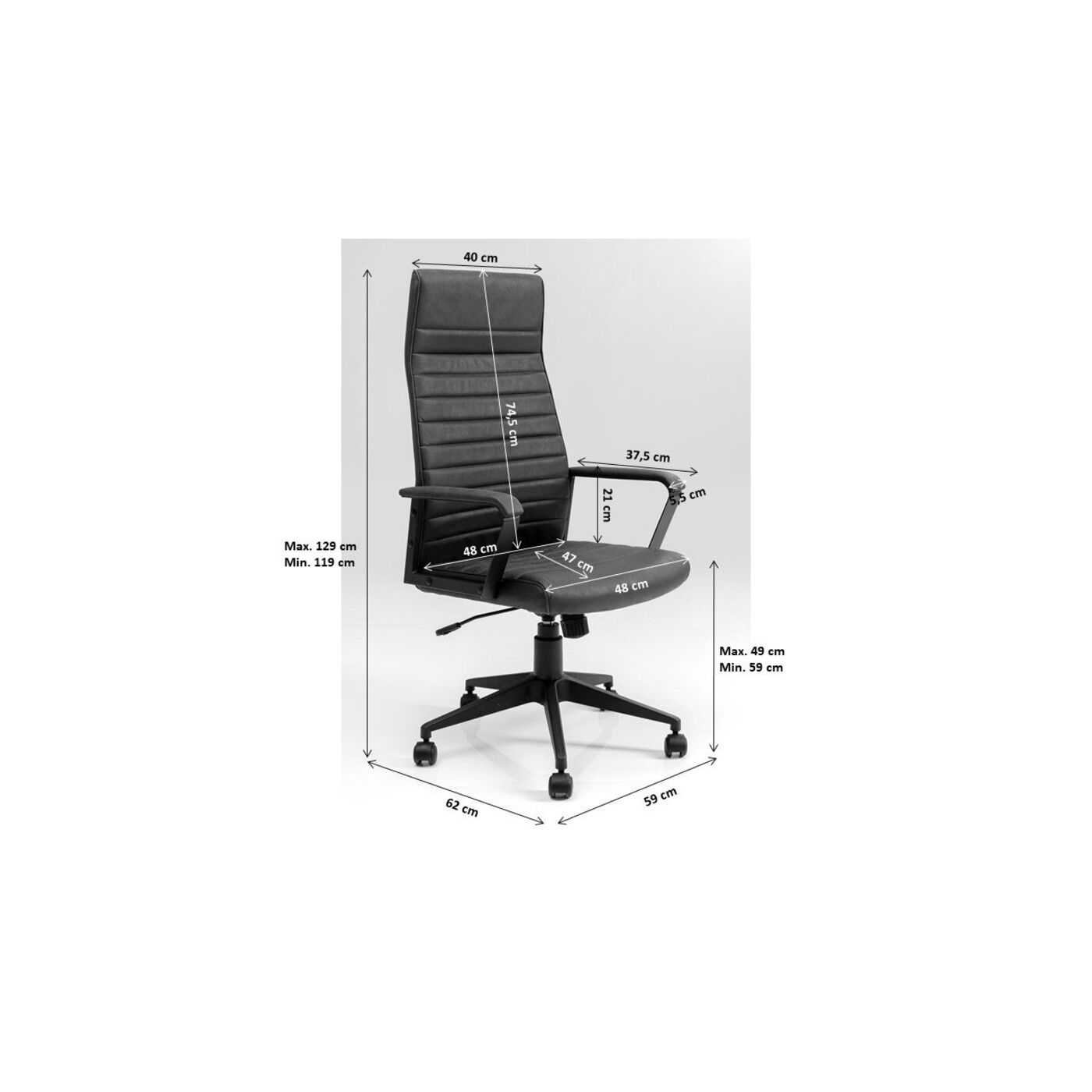 Стул офисный Labora High White от KARE Design