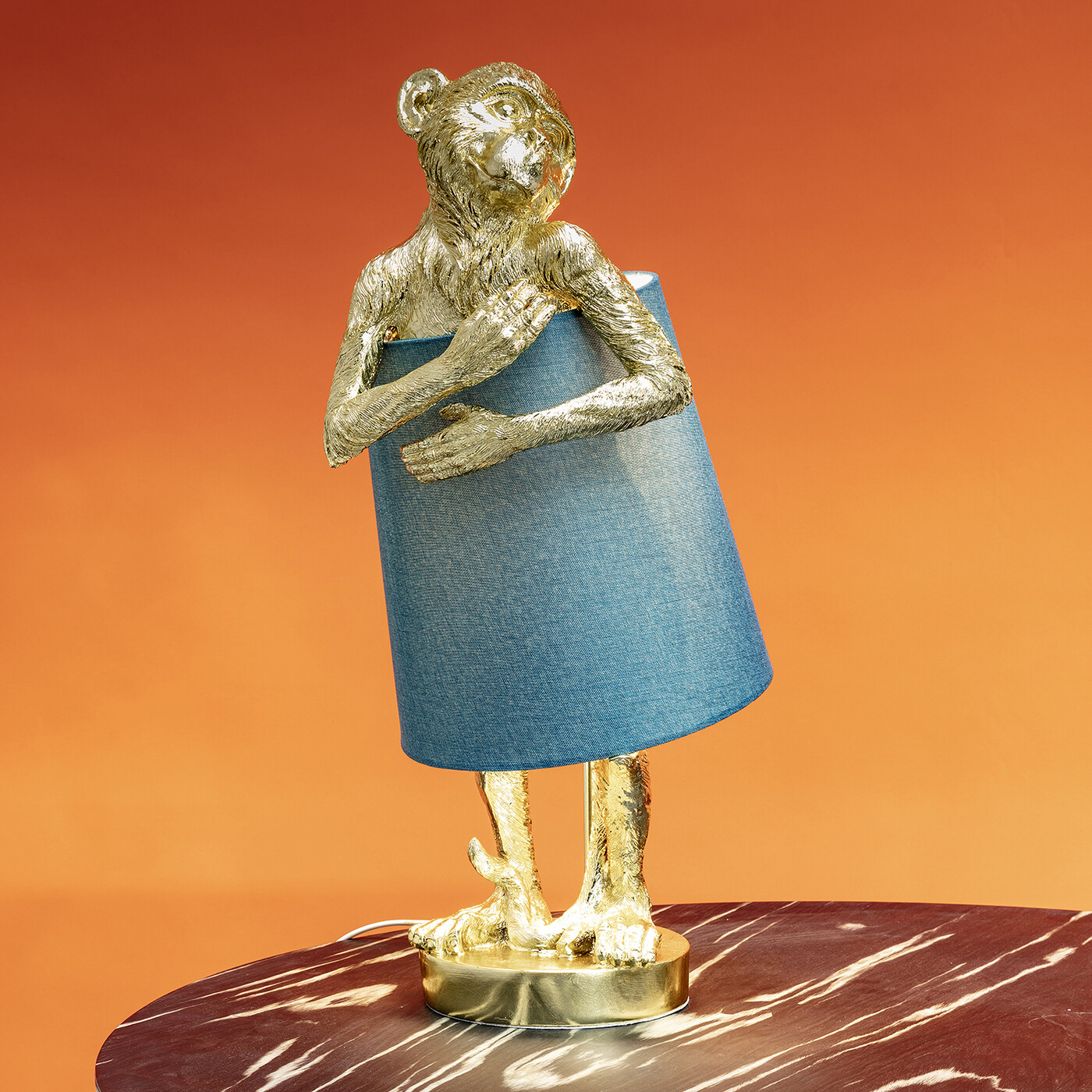 Светильник настольный Animal Monkey Gold Blue от KARE Design
