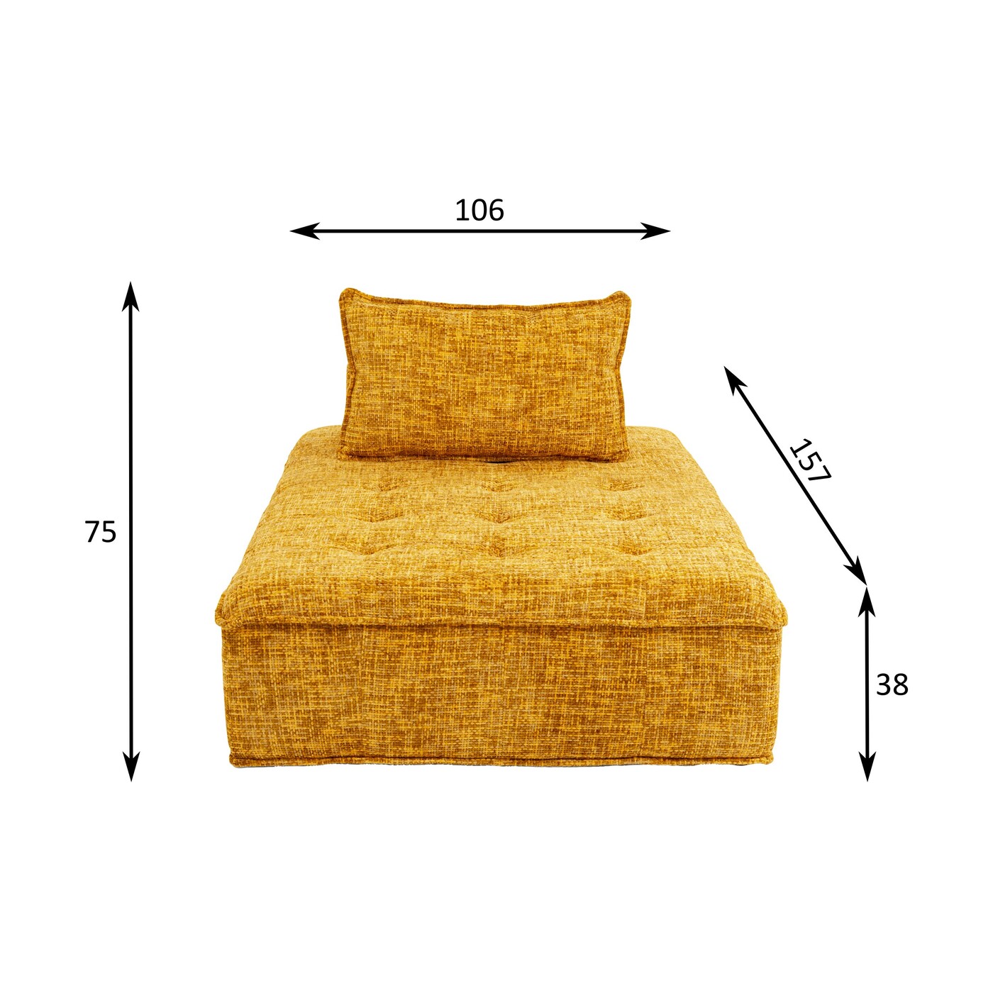 Элемент дивана Portofino L Yellow 157cm от KARE Design
