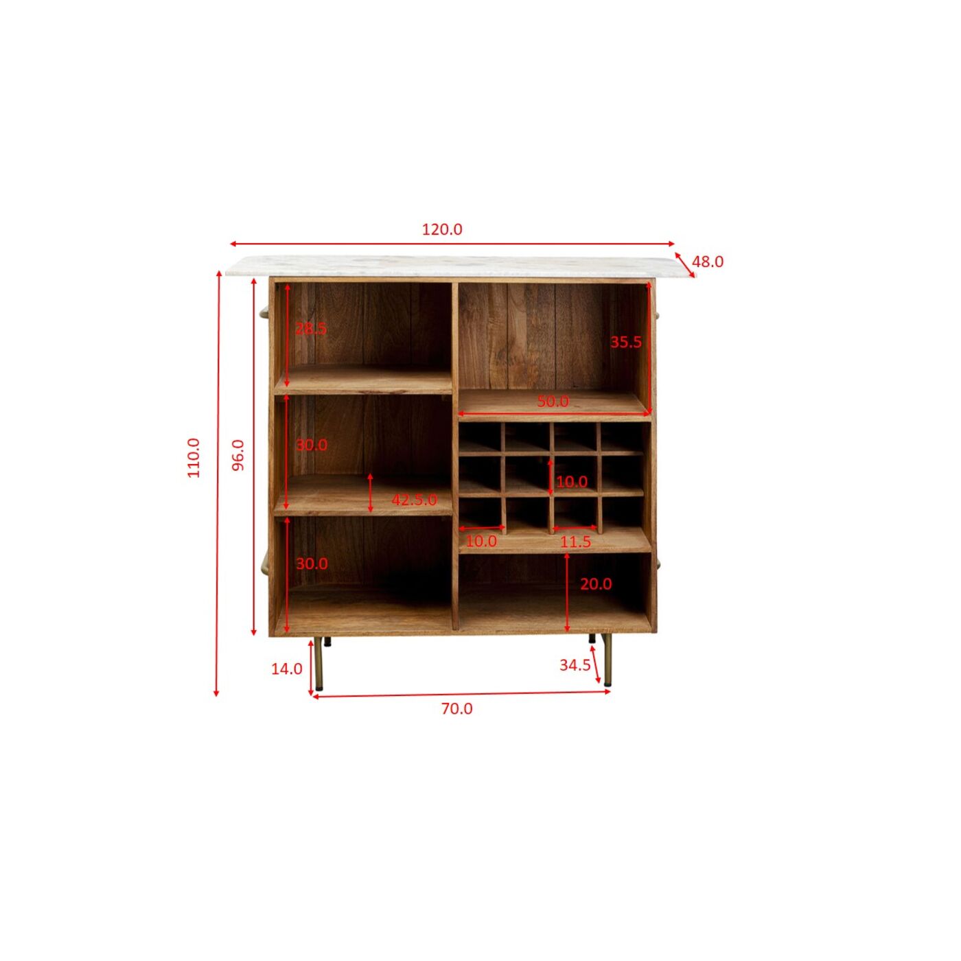Бар Grace 120x110 см от KARE Design