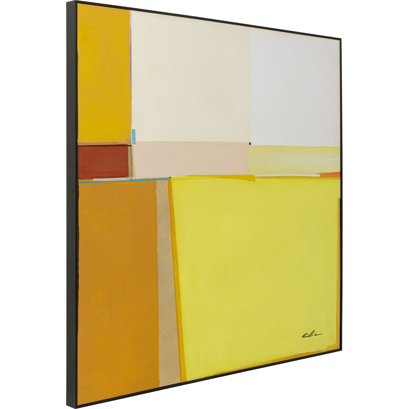 Картина в раме Abstract Shapes Yellow «Абстрактные формы» 113x113 см, Жёлтый