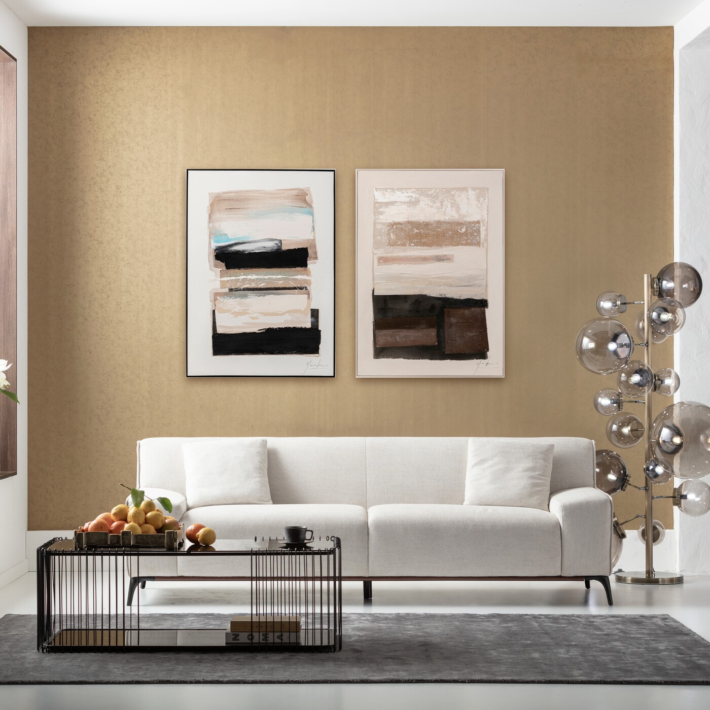 Картина Lontano Beige «Абстракция» 90x120 см, Бежевый от KARE Design