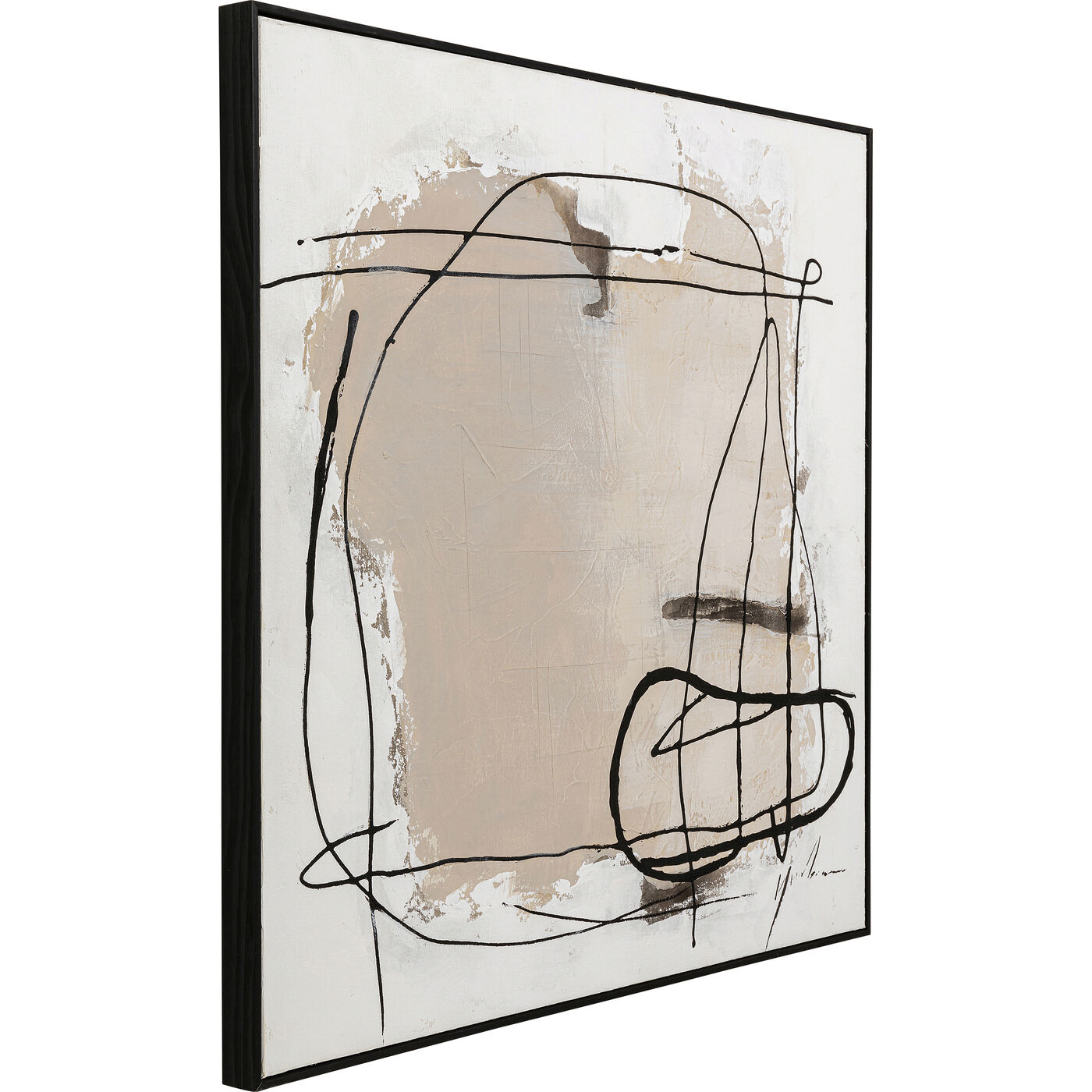Картина в раме Dust Grey «Абстракция» 100x100 см, Серый от KARE Design