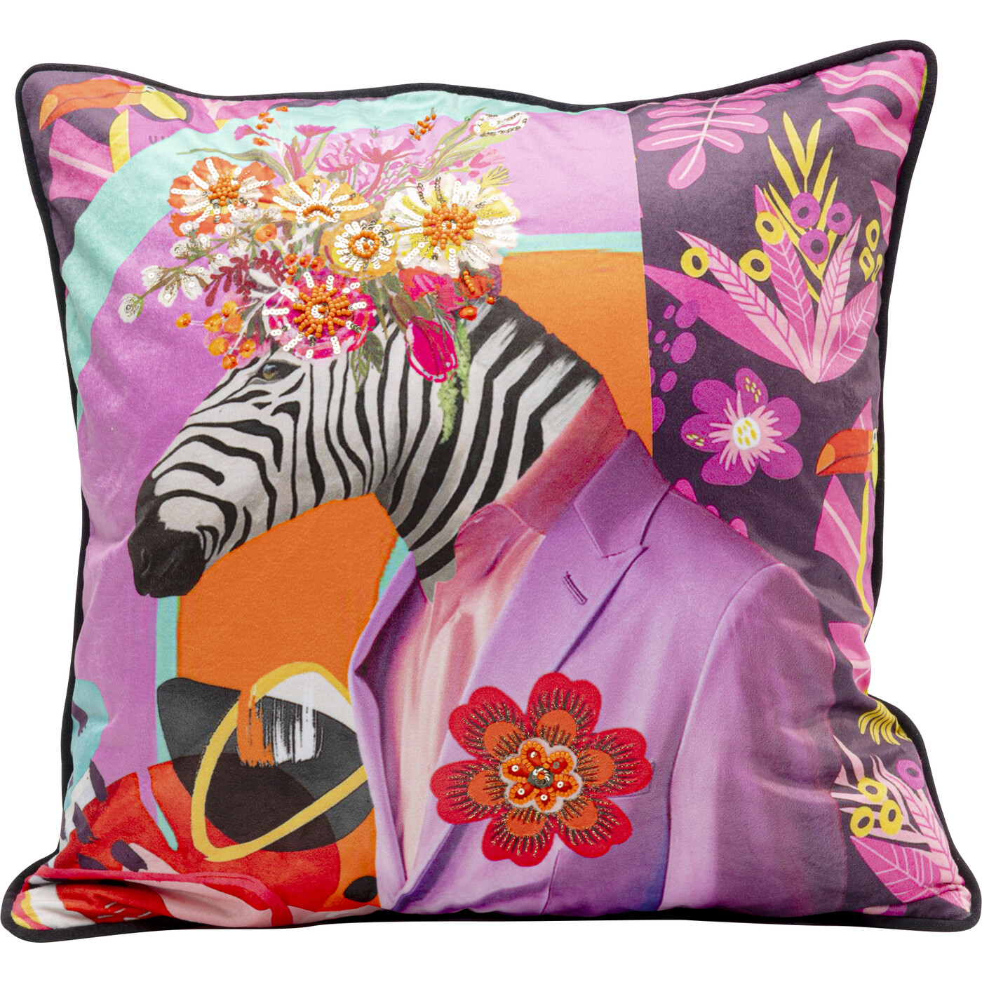 Подушка Fantasy Zebra «Зебра фантазия» 45x45 см от KARE Design