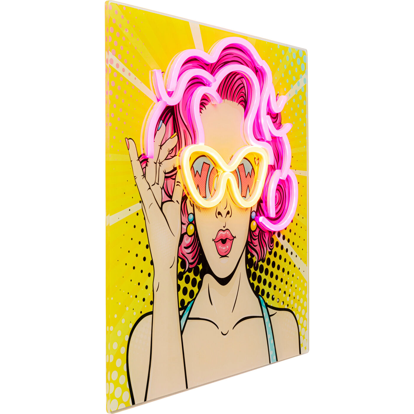 Картина стеклянная Beauty LED «Поп-арт портрет» 39x39 см от KARE Design