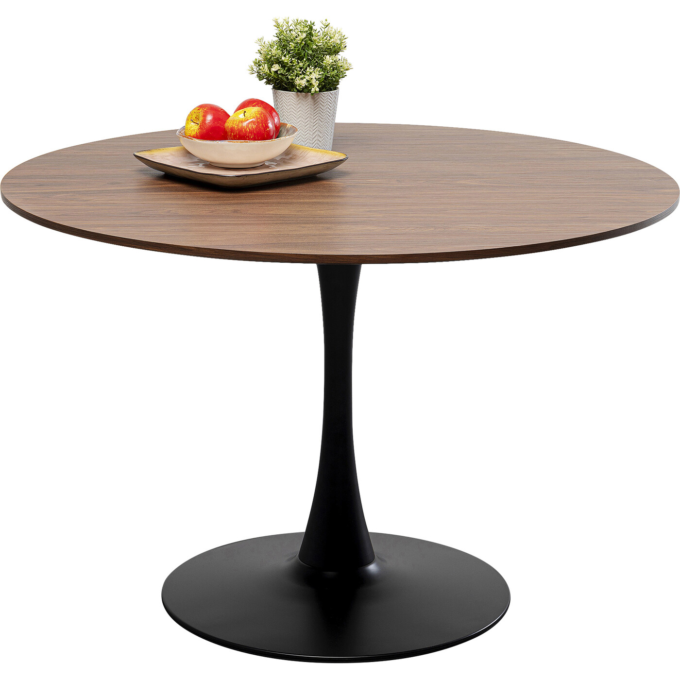 Стол Schickeria Walnut Print Black Ø110 см от KARE Design