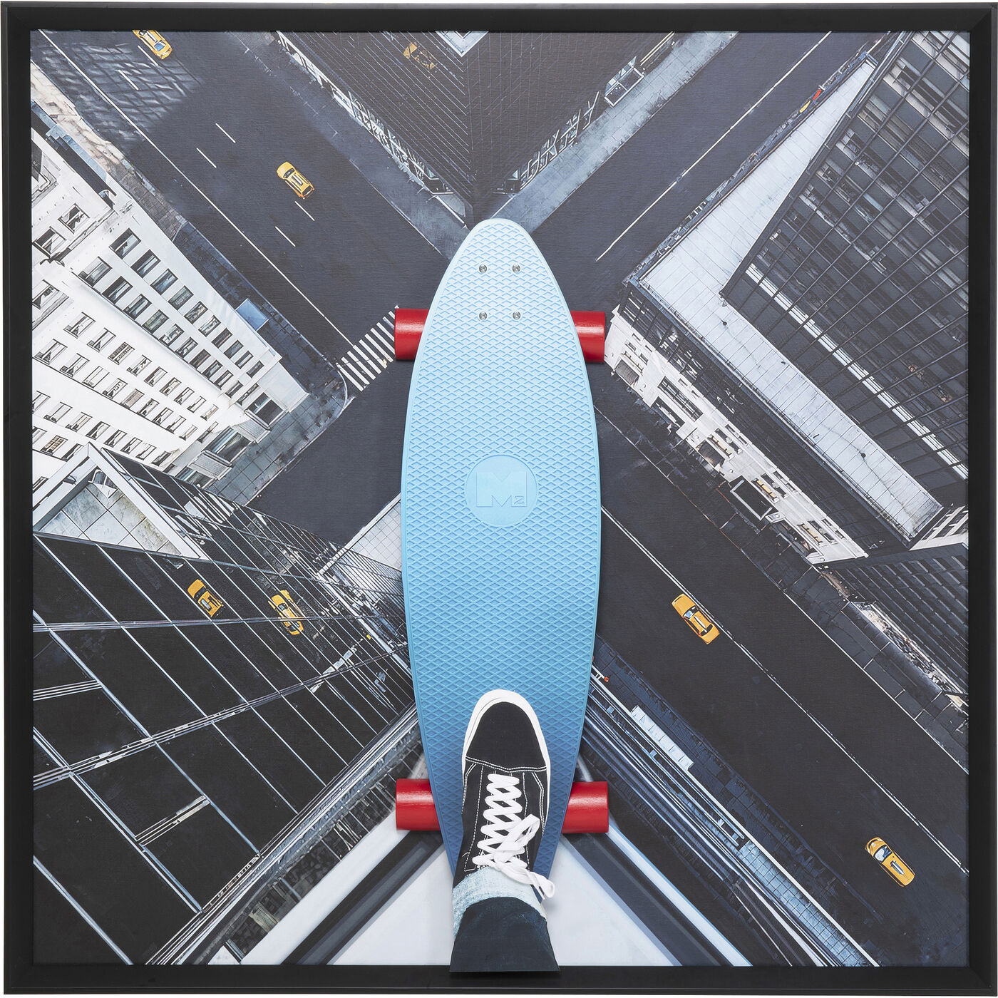 Картина в раме Skyline Skater «Скейтбордист на фоне города» 149x149 см