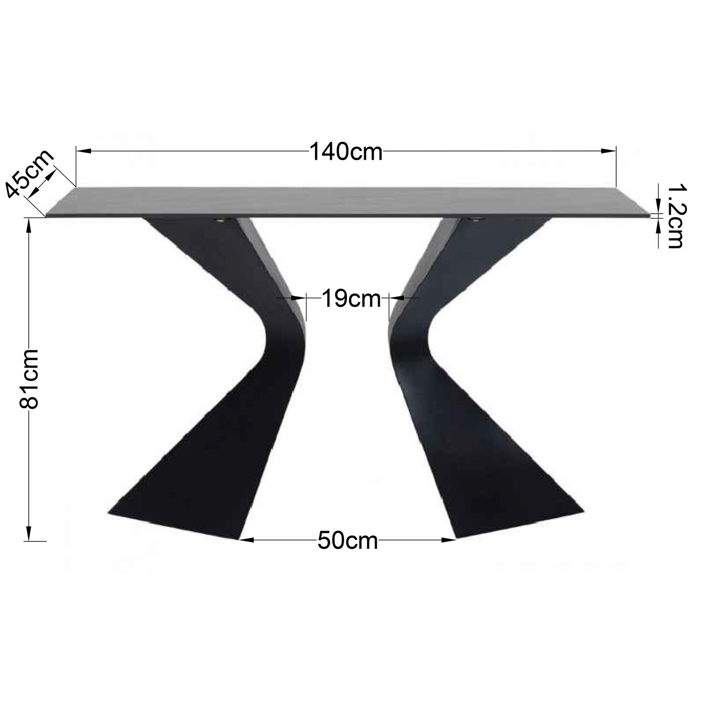 Консоль Gloria Black Keramik 140x81 см от KARE Design