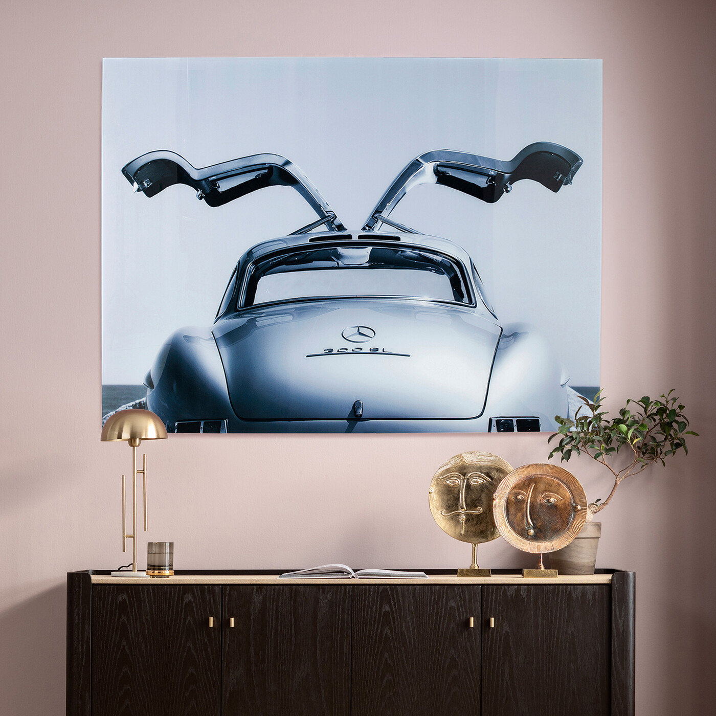 Картина стеклянная Oldtimer Back «Мерседес-Бенц 300 SL Gullwing» 160x120 см от KARE Design