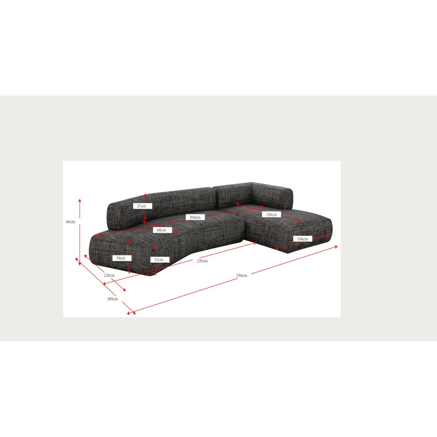 Диван угловой Bow 334x180 см от KARE Design