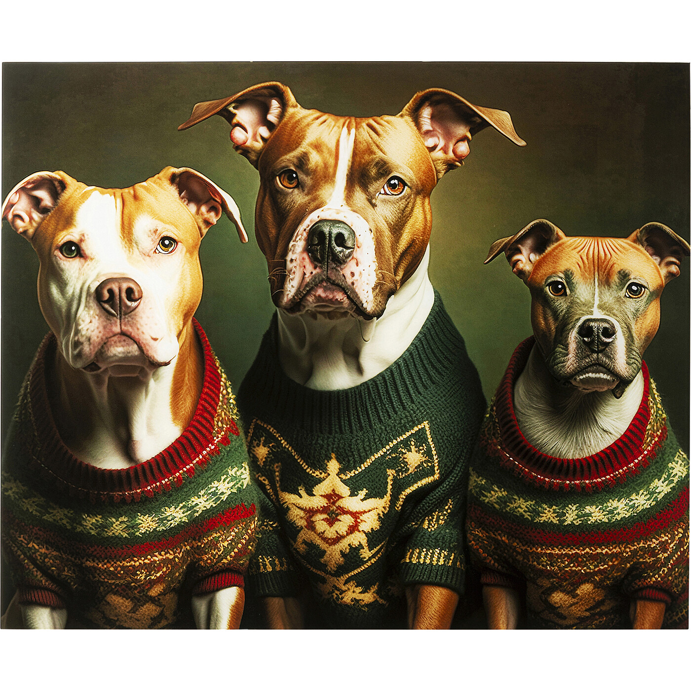 Картина стеклянная Dog Family «Семья собак» 110x90 см от KARE Design