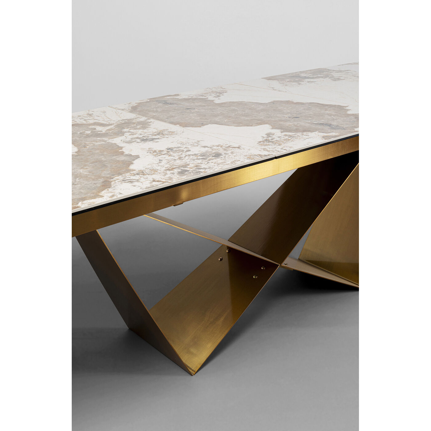 Стол обеденный раздвижной Connesso Brass 200(+60)x100 см от KARE Design
