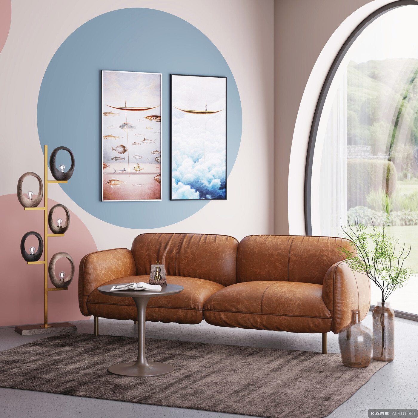 Картина в раме Cloud Fisherman Boat «Лодка рыбака в облаках» 60x120 см от KARE Design