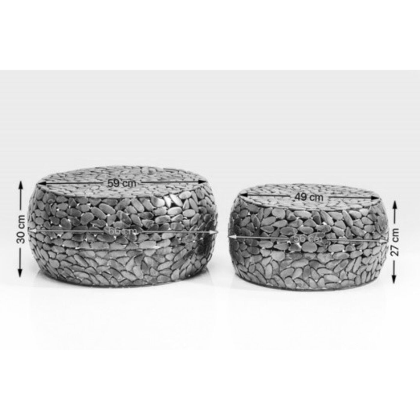 Стол кофейный Pebbles Deluxe Silver (2 шт) от KARE Design