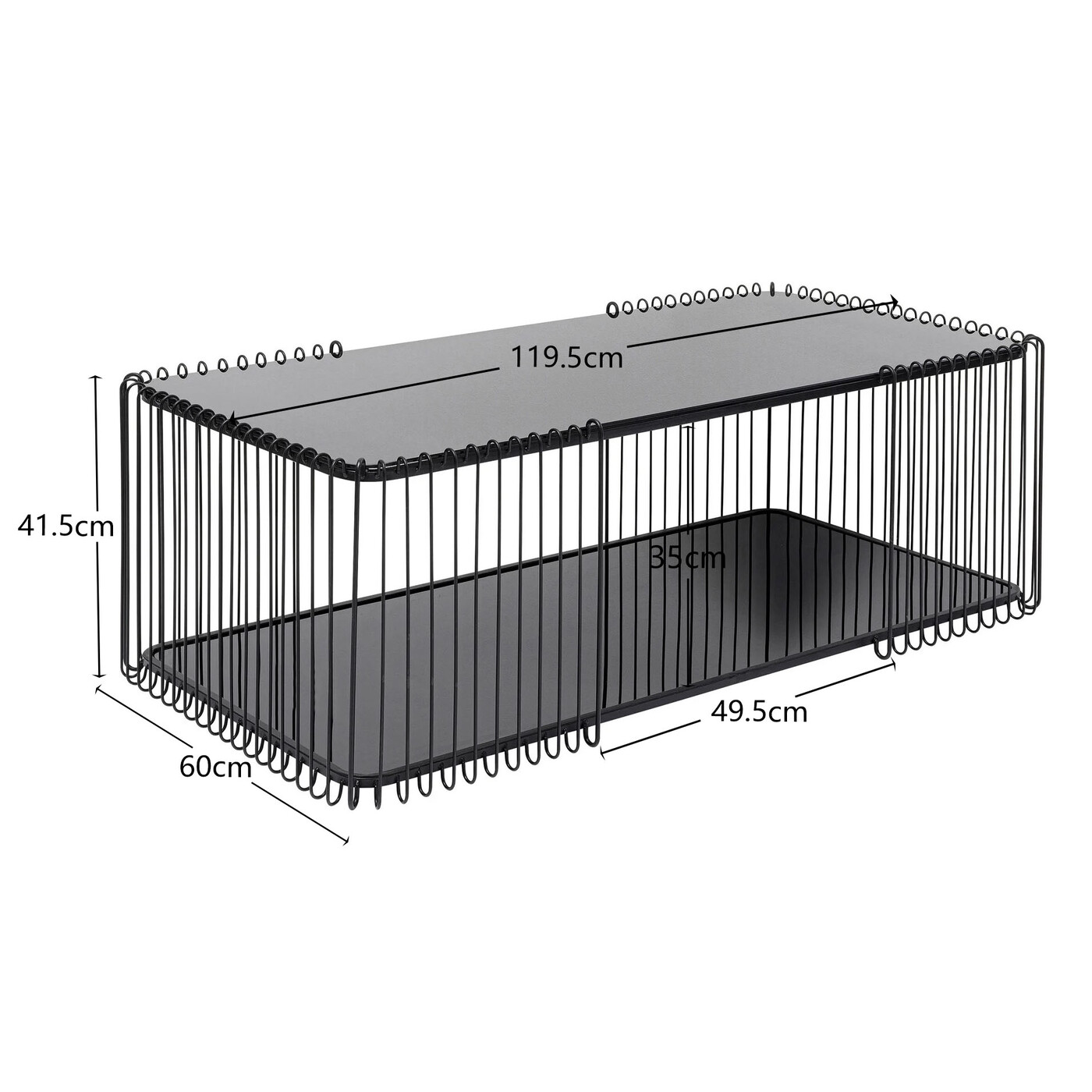 Стол кофейный Wire Double Black 120x60 см от KARE Design