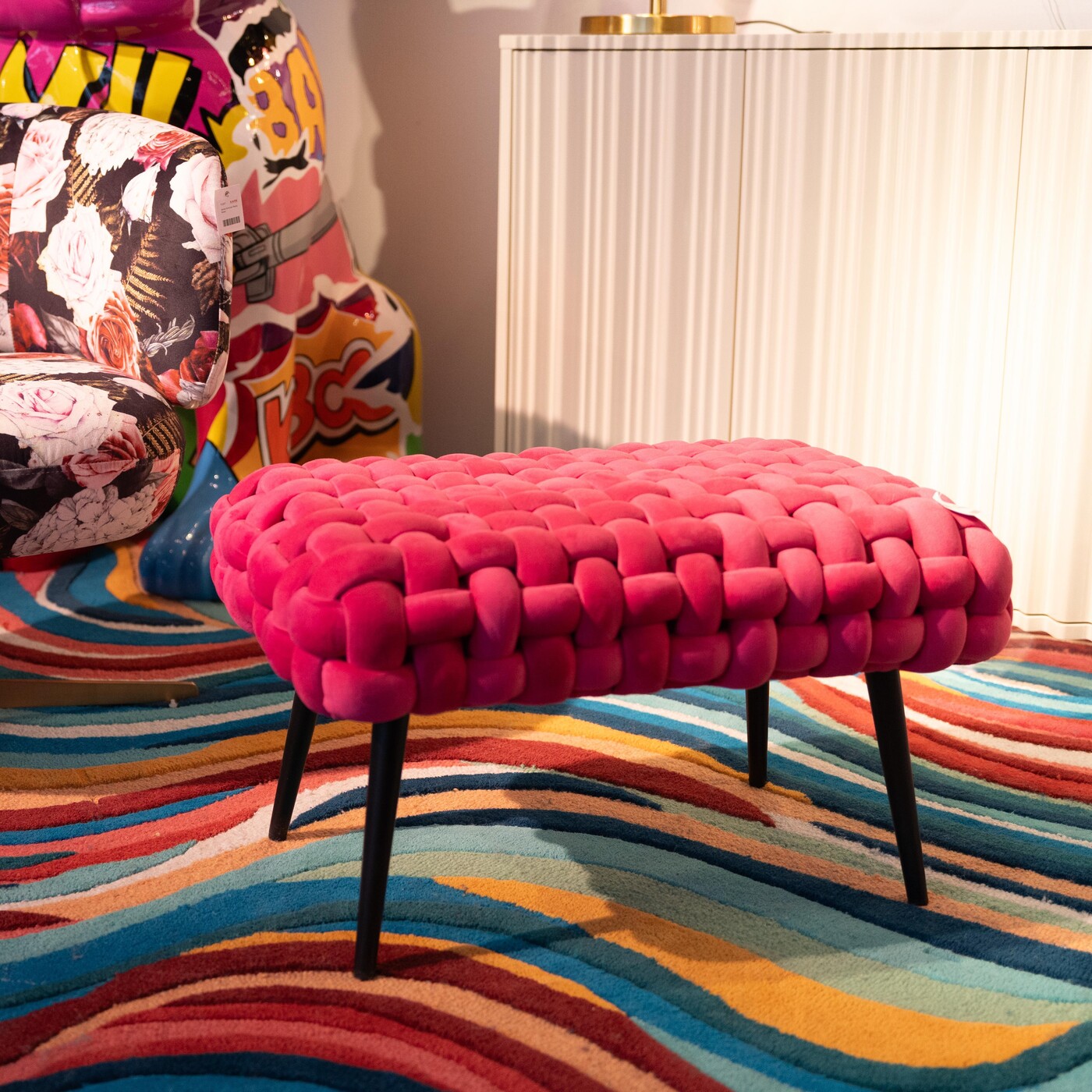 Скамья Weave Pink 66cm от KARE Design