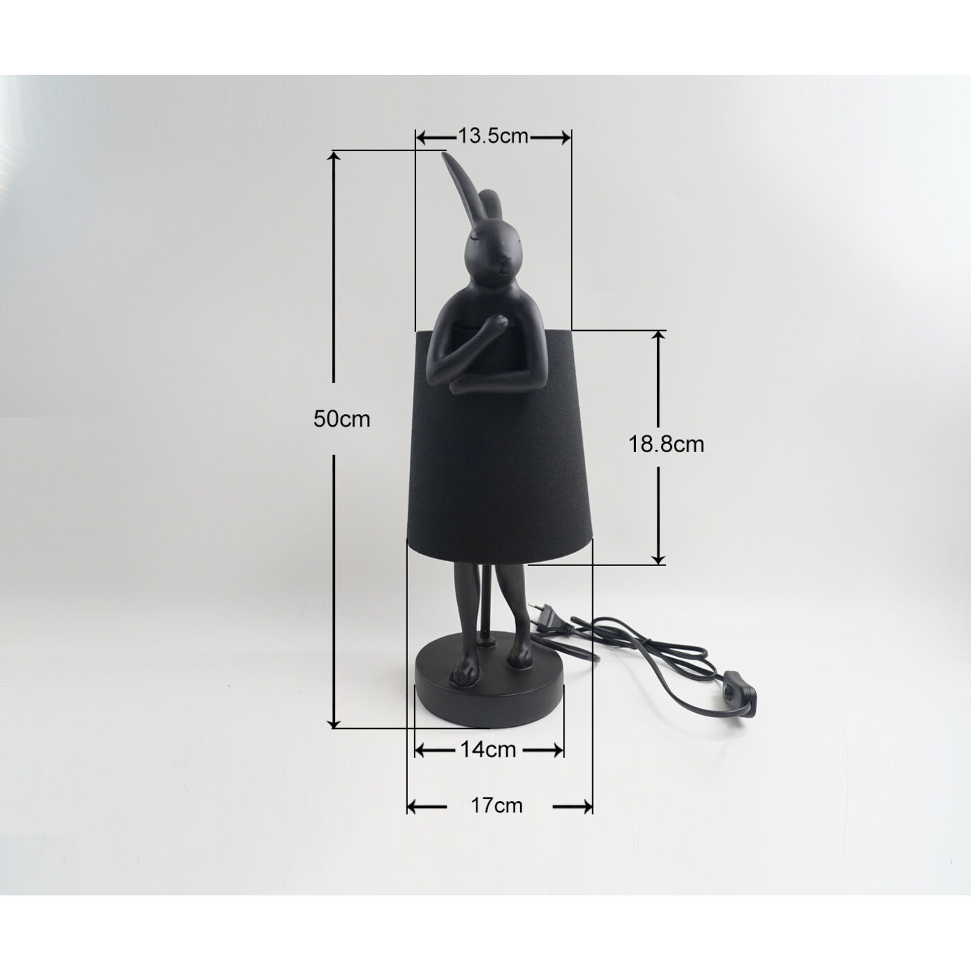 Светильник настольный Animal Rabbit Matt Black 50 см от KARE Design