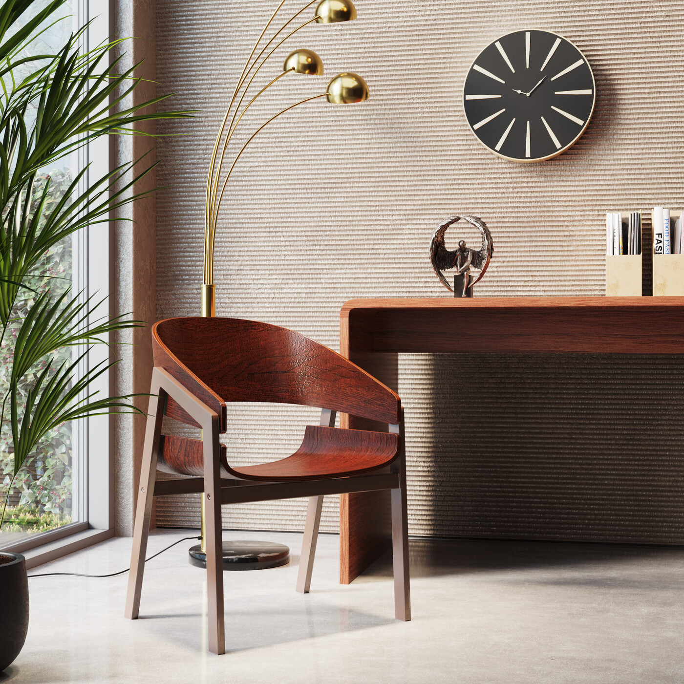 Стул с подлокотниками Biarritz Brown от KARE Design